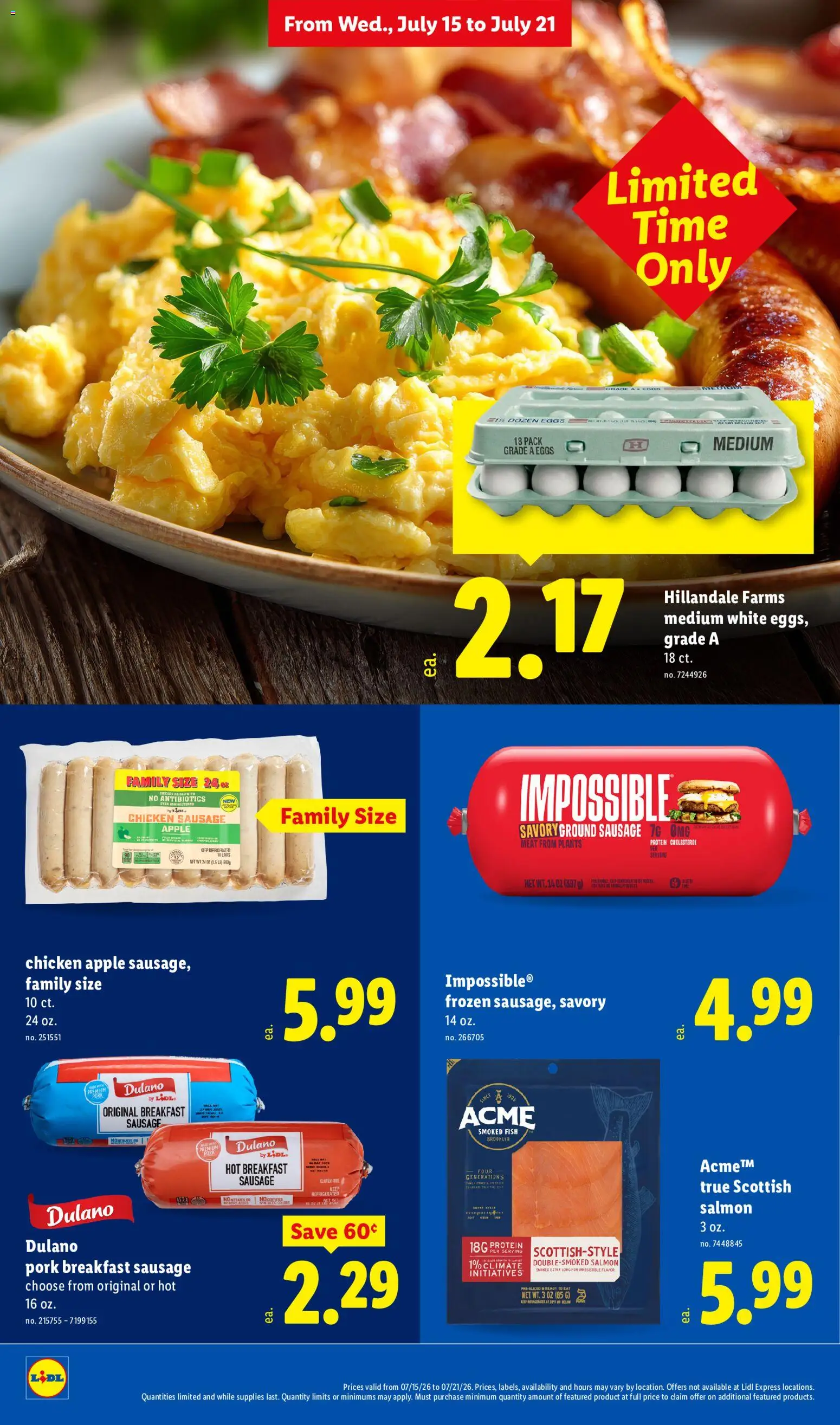 Lidl Weekly Ad - valid from 07/15/2026 | Page: 20 | Products: Eggs, Pork, Fish, Sausage