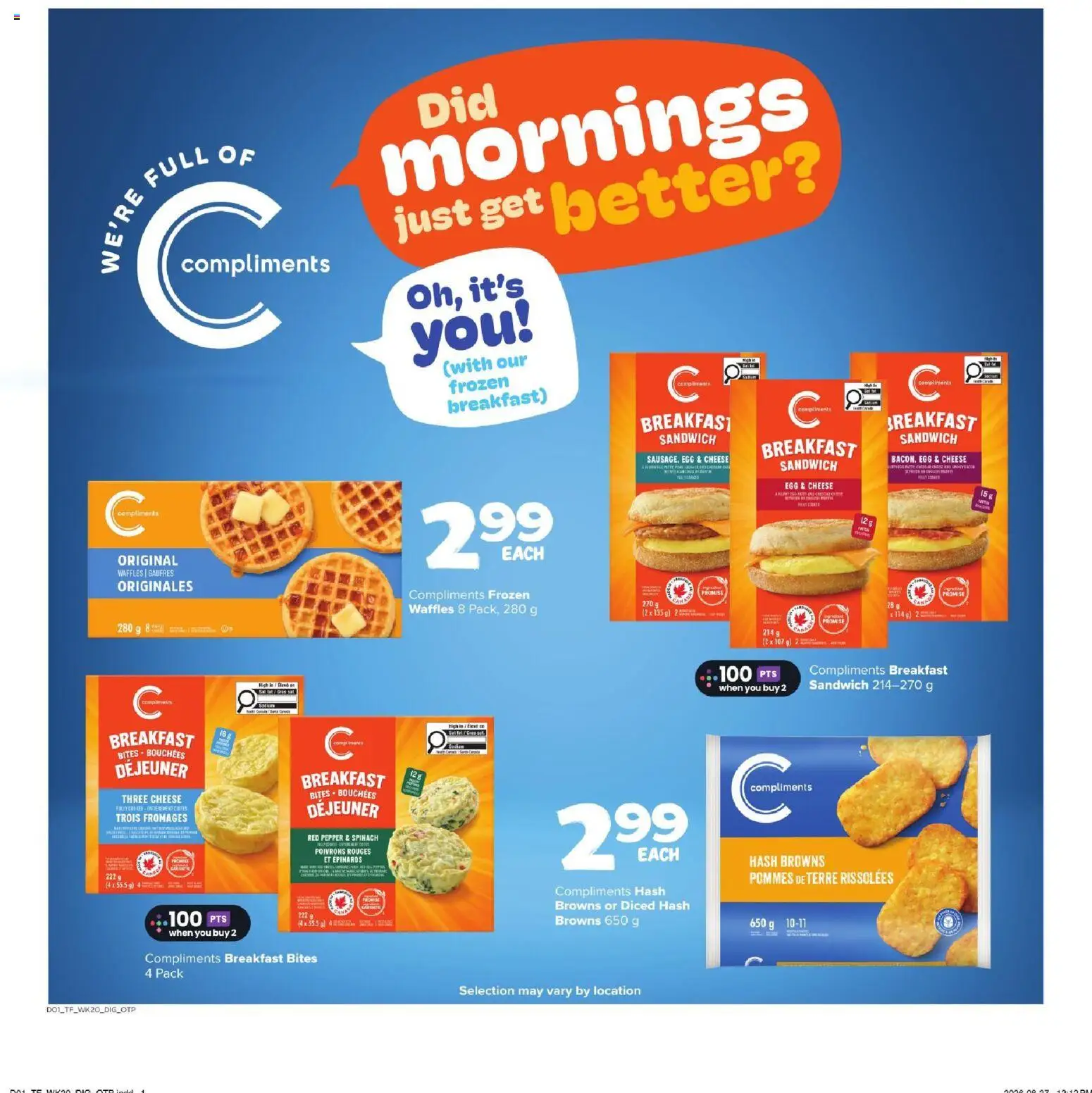 Thrifty Foods flyer valid from Sep 10, 2026 | Page: 13 | Products: Pepper, Waffles, Spinach, Cheese