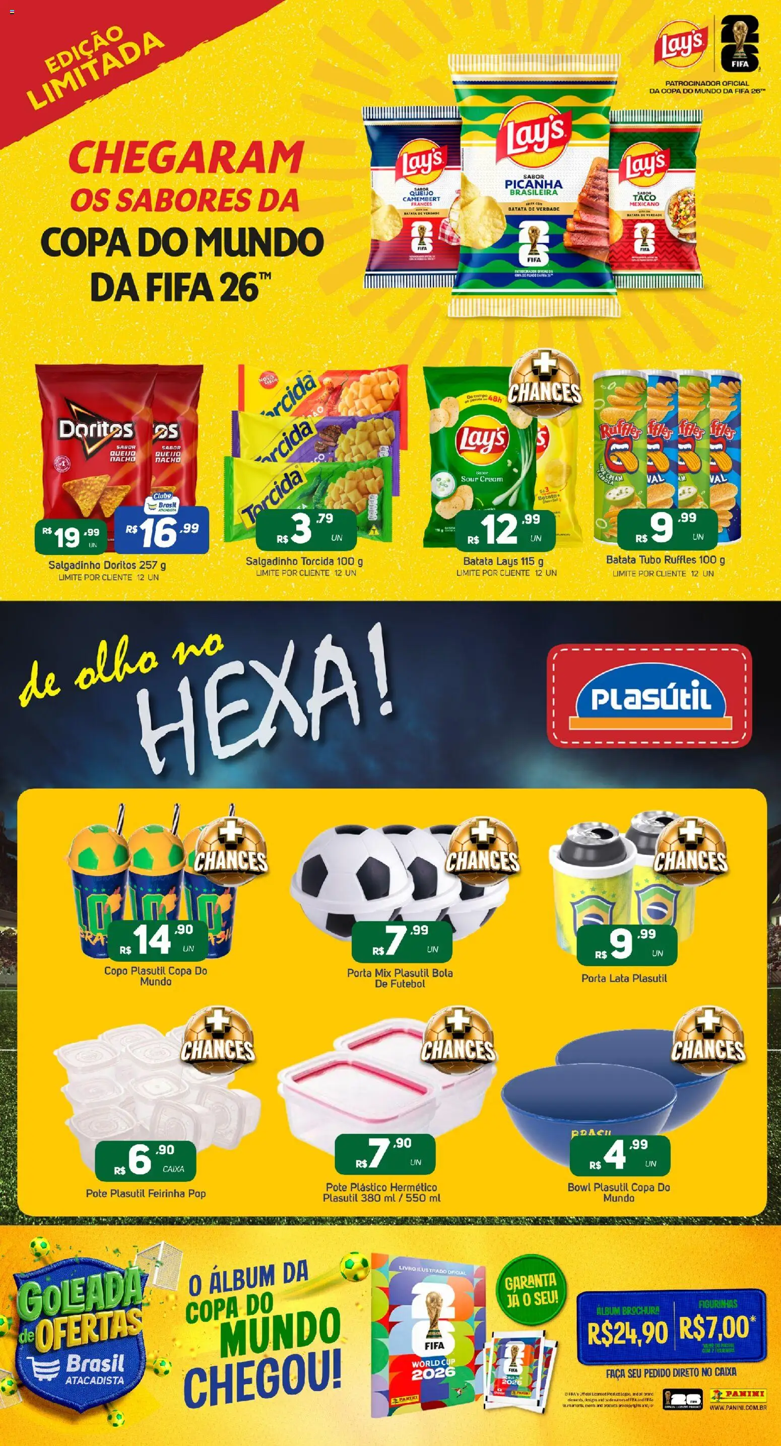 Brasil Atacadista Folheto - válido de 11.05.2026 | Página: 3 | Produtos: Bola de futebol, Alho, Livro, Queijo