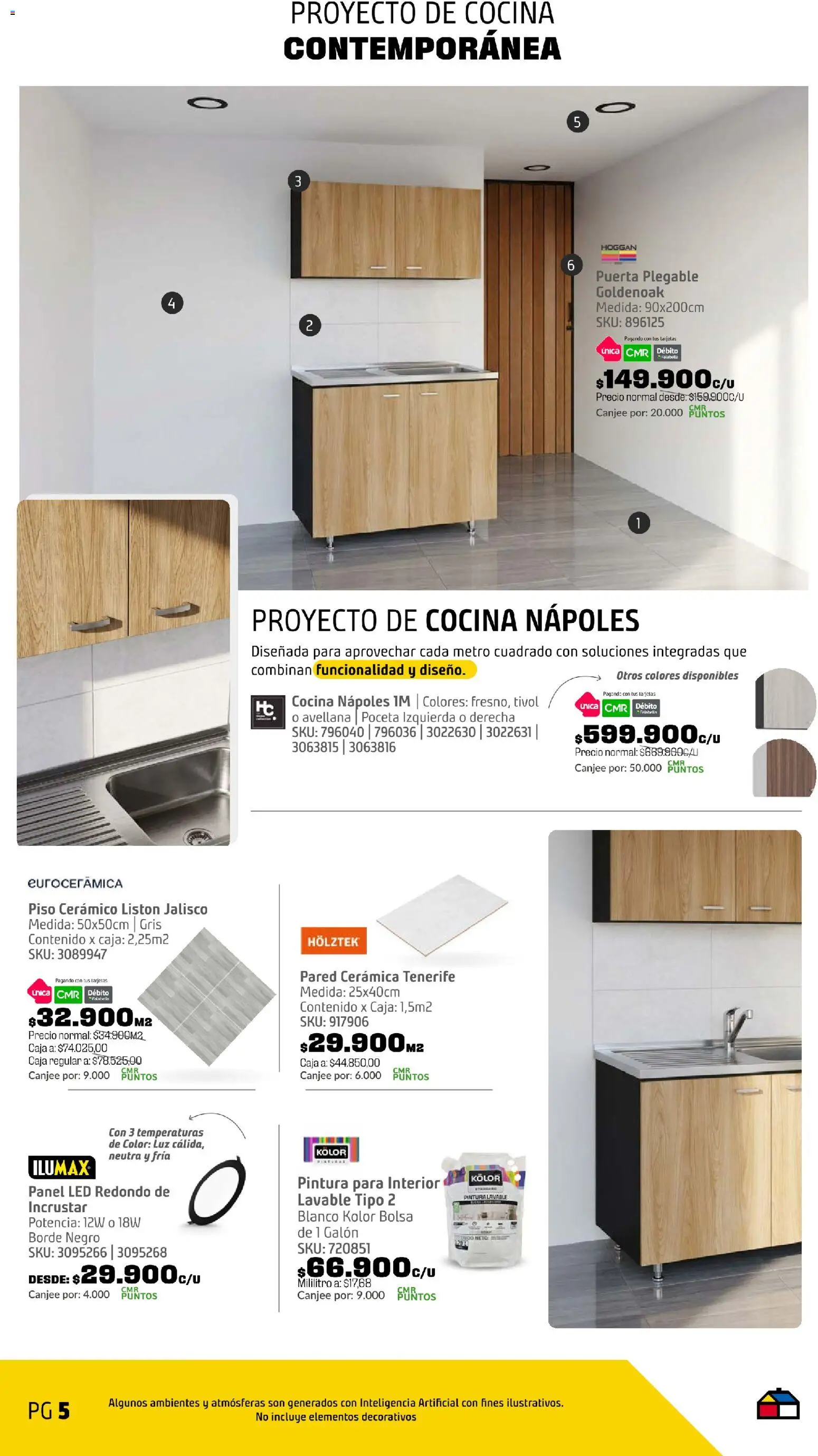 Homecenter revista - valida desde el 08/09/2026 | Página: 5 | Productos: Cocina, Caja, Cerámica, Mesón