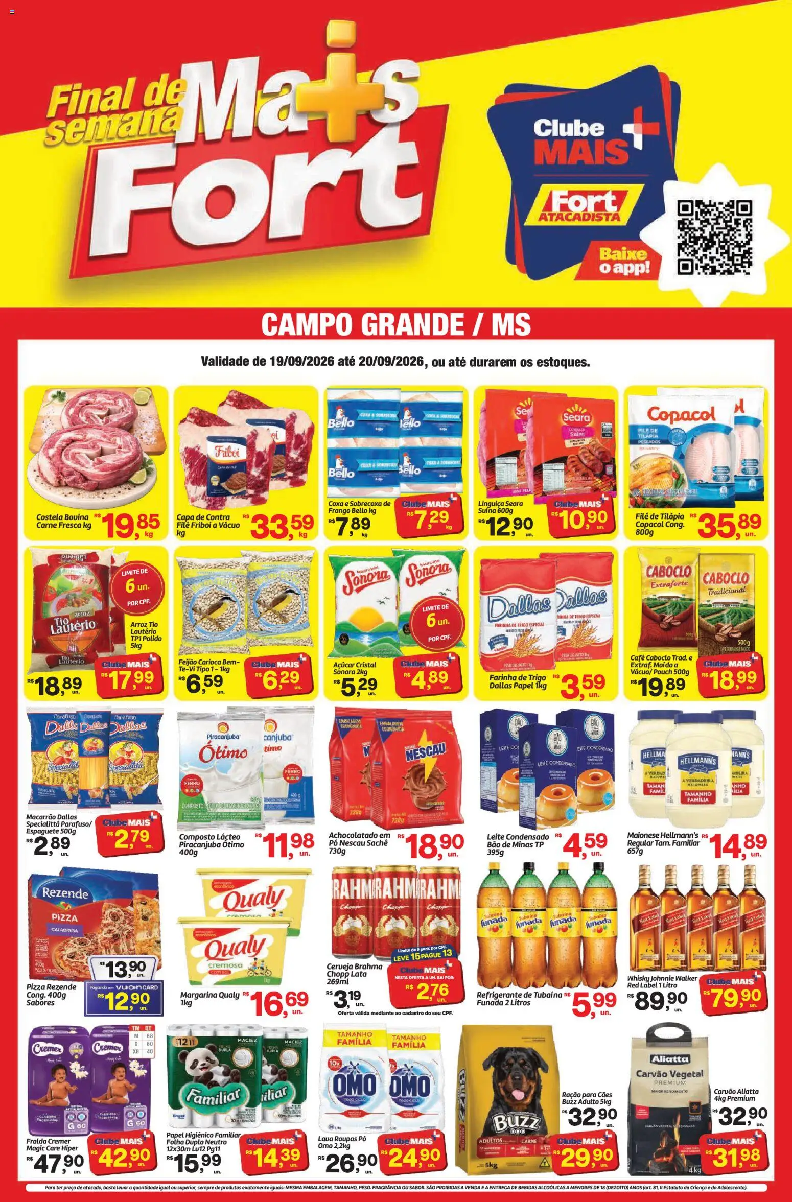Fort Atacadista Folheto - válido de 19/09/2026 | Página: 1 | Produtos: Pó, Lente, Ração para cães, Açúcar cristal