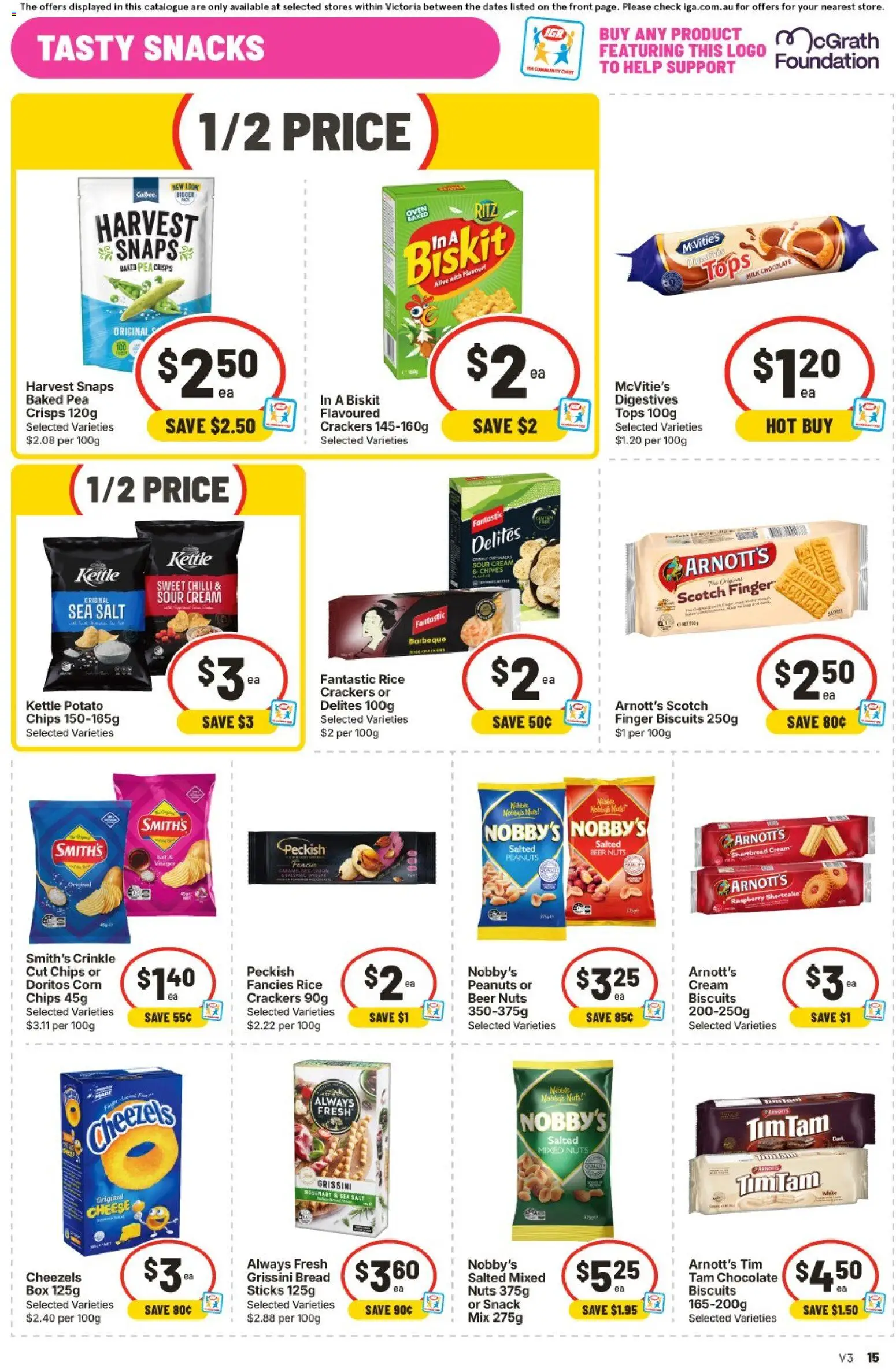 IGA catalogue - valid from 23/09/2026 | Page: 23 | Products: Crackers, Peanuts, Raspberry, Foundation