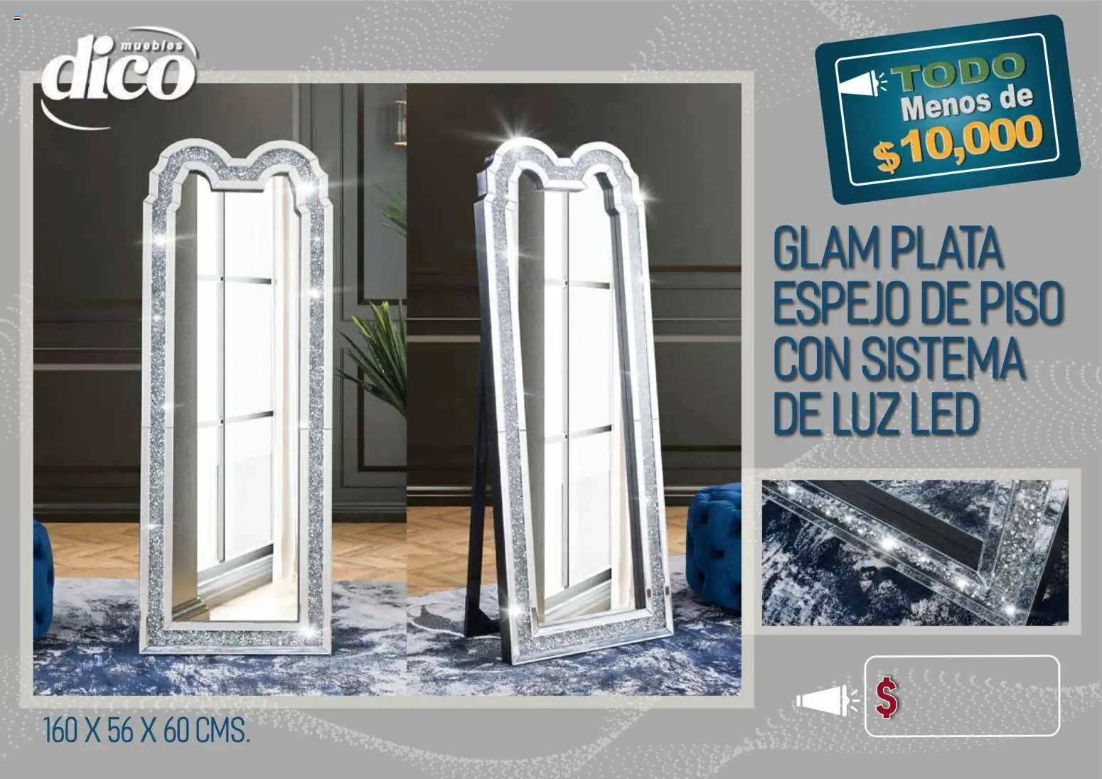 Nuevas ofertas de Muebles Dico válidas en toda la República Mexicana desde el 09.04.2026. ¡Encuentra las mejores ofertas en Muebles Dico catálogo Todo menos de 10000 Pacifico! | Página: 67 | Productos: Espejo