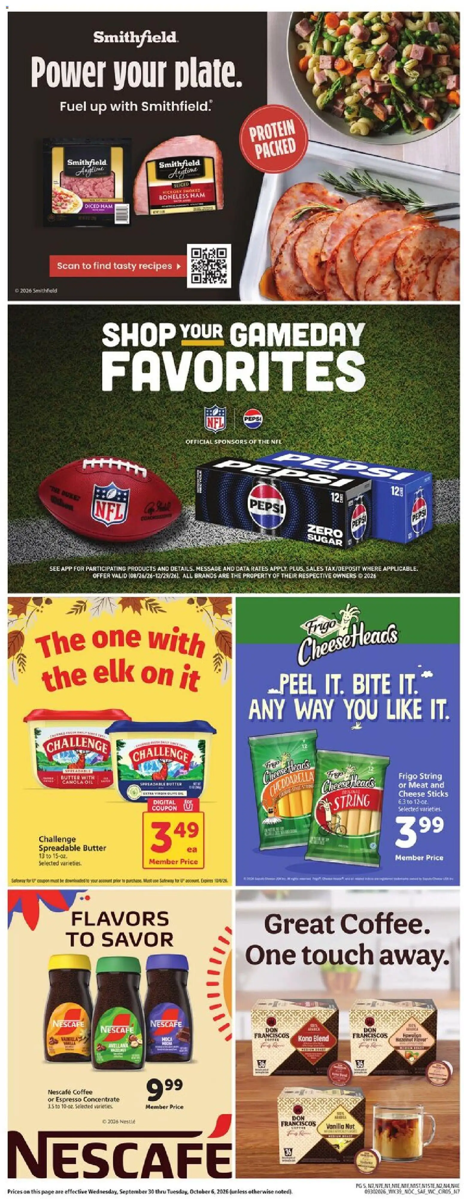 Safeway Weekly Ad - valid from 09/30/2026 | Page: 5 | Products: Butter, Cheese, Coffee, Pepsi