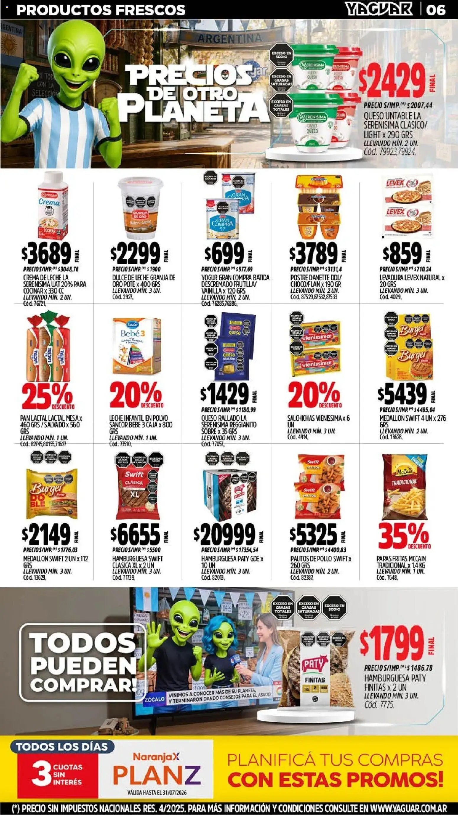 Yaguar - Oferta Semanal Córdoba │ válido desde el 06/07/2026 | Página: 8 | Productos: Pollo, Caja, Queso, Pan