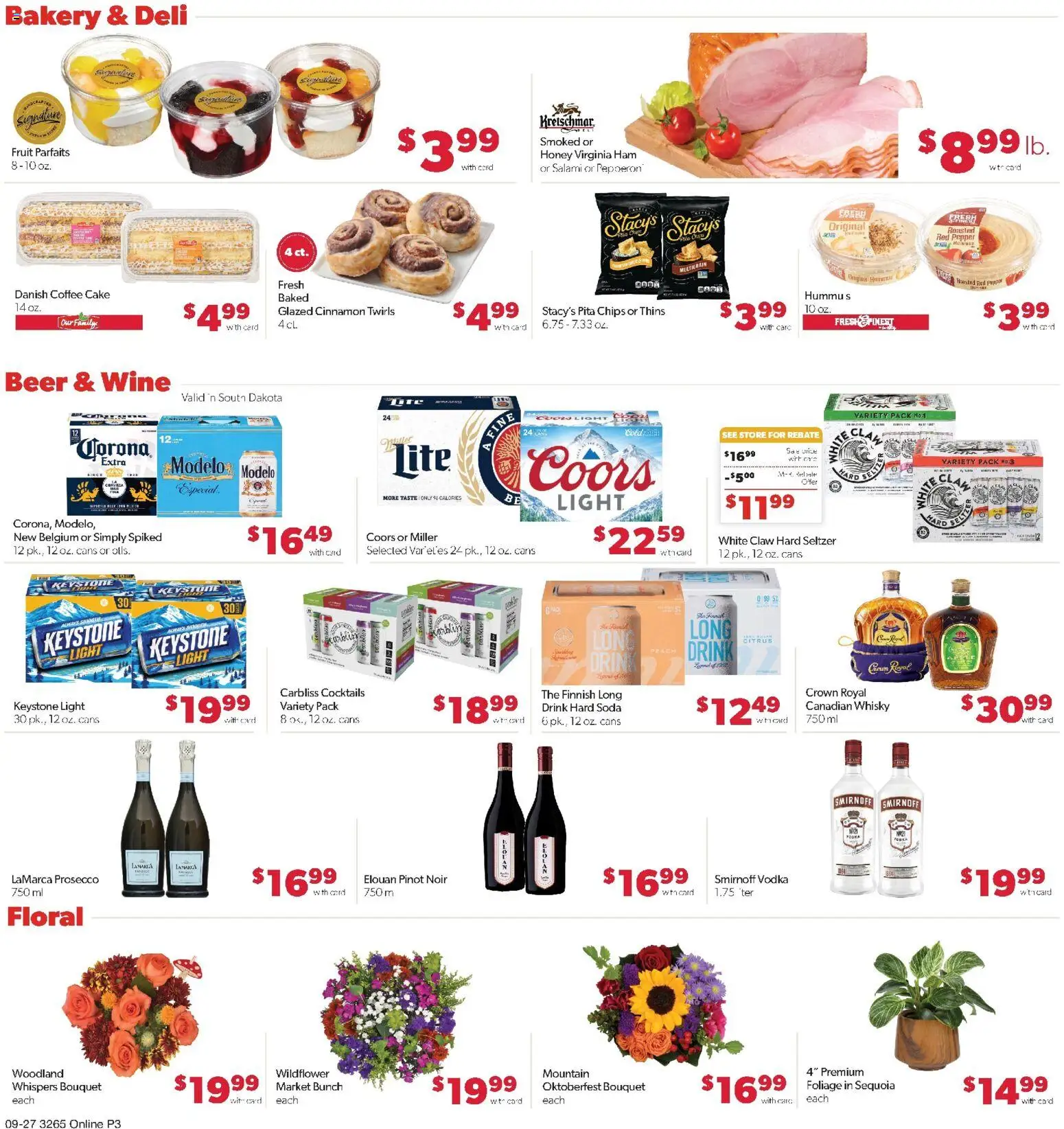 Family Fare Weekly Ad - SD - valid from 09/27/2026 | Page: 8 | Products: Bakery, Coffee, Ham, Wine
