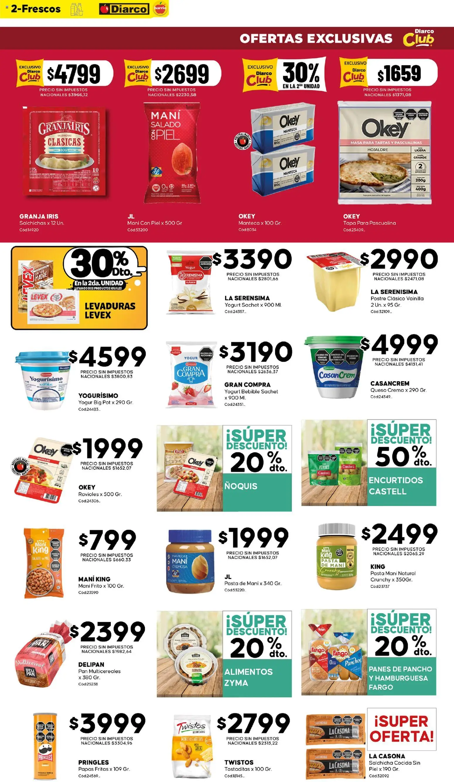 Diarco - Ofertas Diarco Barrio │ válido desde el 24/08/2026 | Página: 2 | Productos: Salchicha, Hamburguesa, Pasta, Salchichas