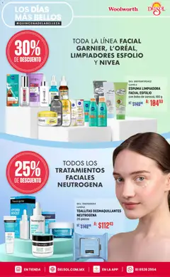 Vista previa de Del Sol y Woolworth catálogo, nuevo folleto de la tienda, válido en México a partir del 14.05.2026 | Página: 21 | Productos: Serum, Toallitas desmaquillantes, Agua, Té