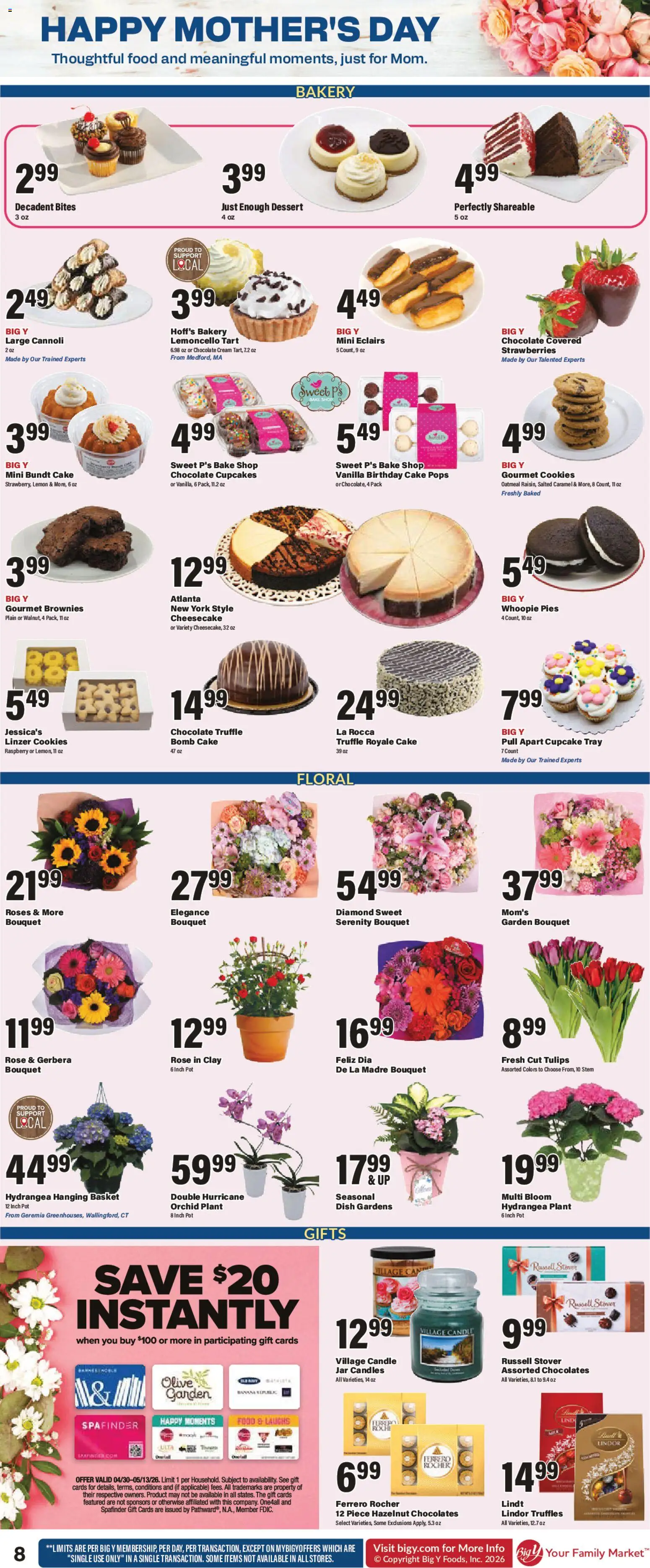 Big Y Weekly Ad - valid from 07.05.2026 | Page: 11 | Products: Chocolate, Cream, Raspberry, Cheesecake