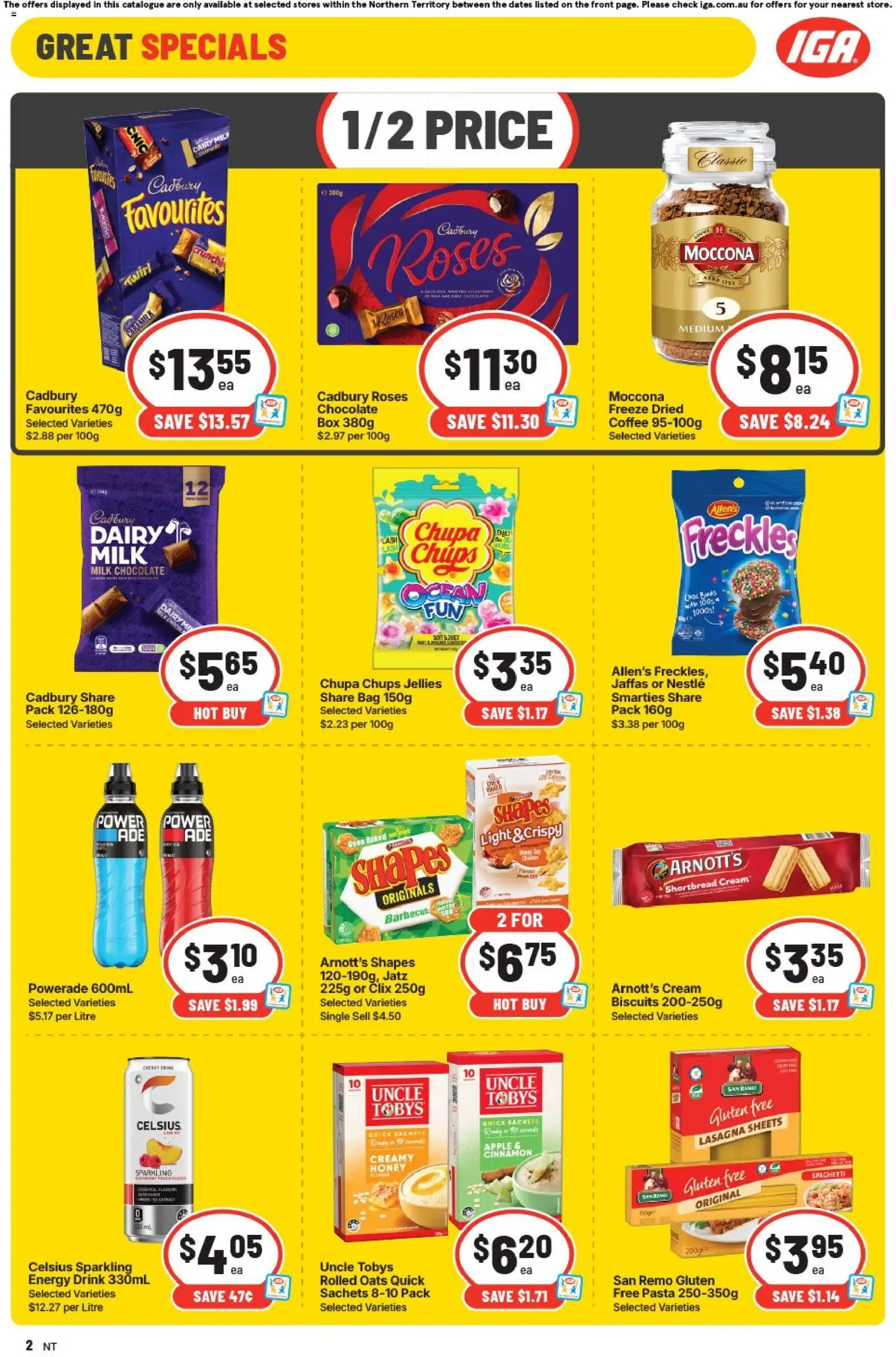 IGA catalogue - valid from 12/08/2026 | Page: 2 | Products: Chocolate, Oats, Sachets, Bag