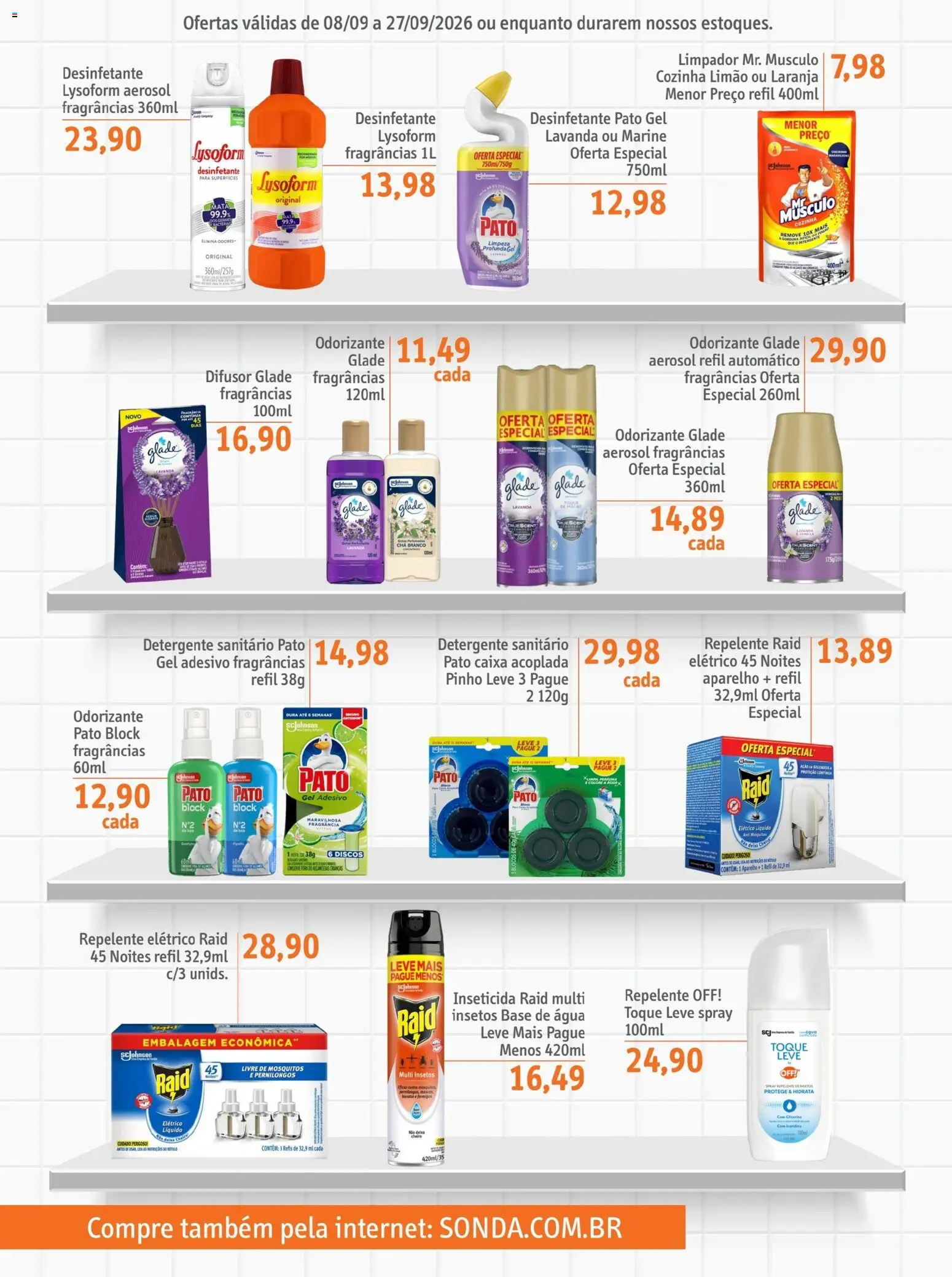 Sonda Folheto - válido de 08/09/2026 | Página: 4 | Produtos: Detergente, Caixa, Água, Repelente