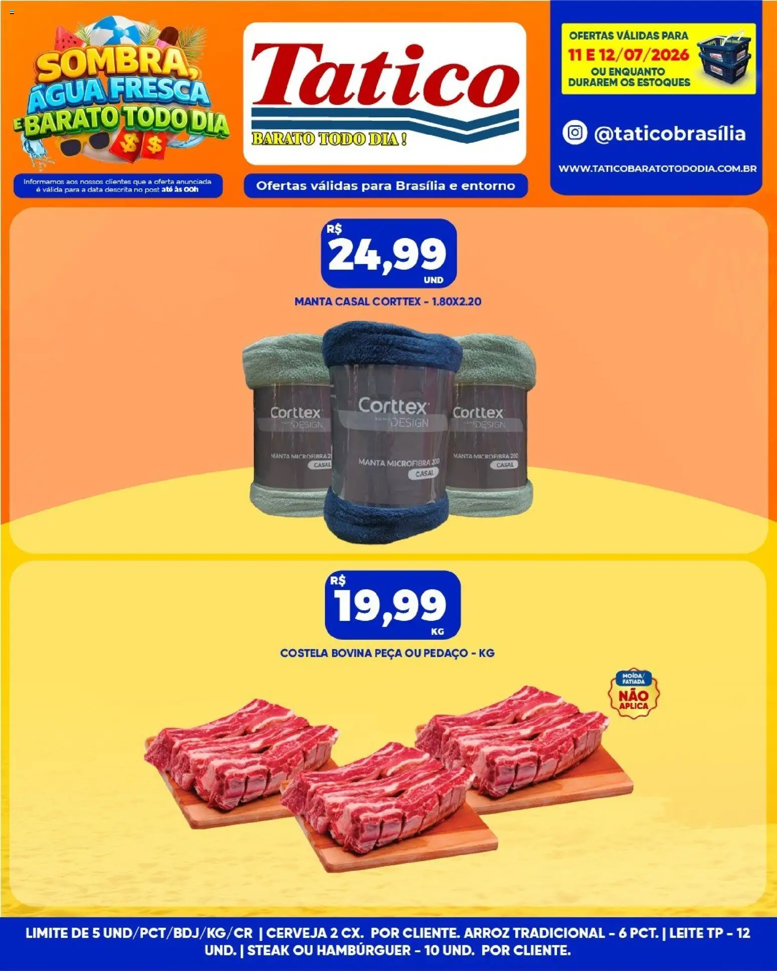 Tatico Folheto - válido de 13/07/2026 | Página: 37 | Produtos: Leite, Cerveja, Arroz, Hambúrguer