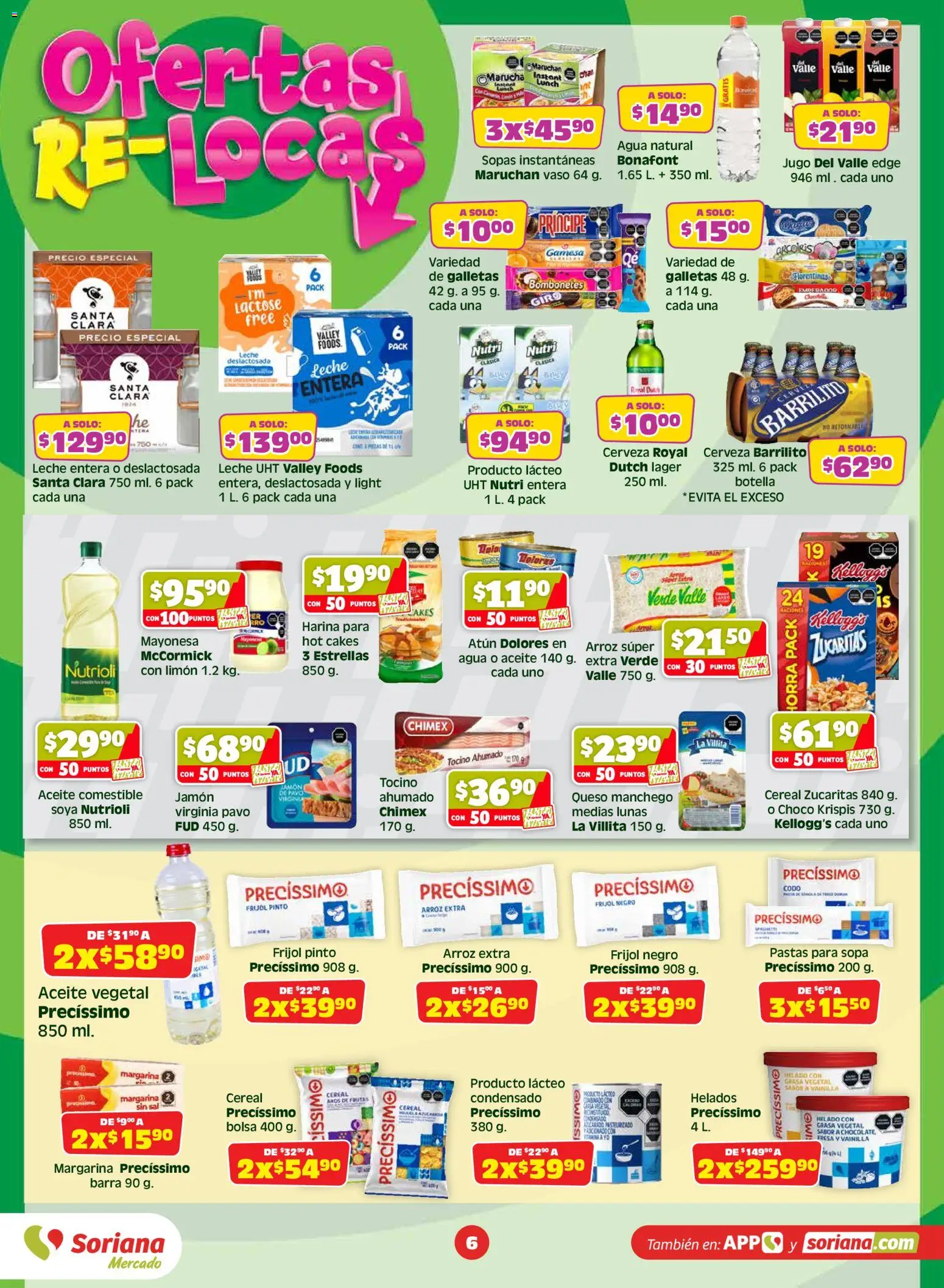 Nuevas ofertas de Soriana válidas en toda la República Mexicana desde el 03/07/2026. ¡Encuentra las mejores ofertas en Soriana Julio Regalado Mercado Nacional! | Página: 6 | Productos: Fresa, Harina, Aceite, Jugo