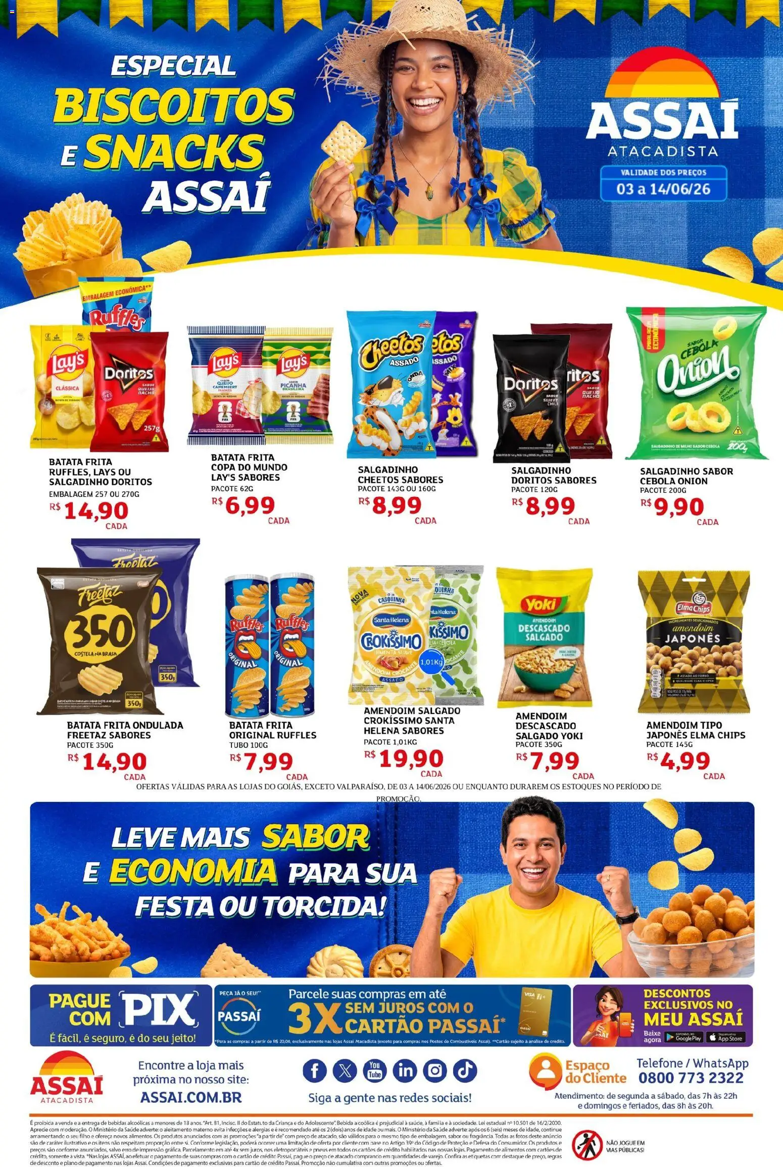 Assaí Atacadista Folheto - válido de 03.06.2026 | Página: 1 | Produtos: Amendoim, Queijo, Camembert, Biscoitos
