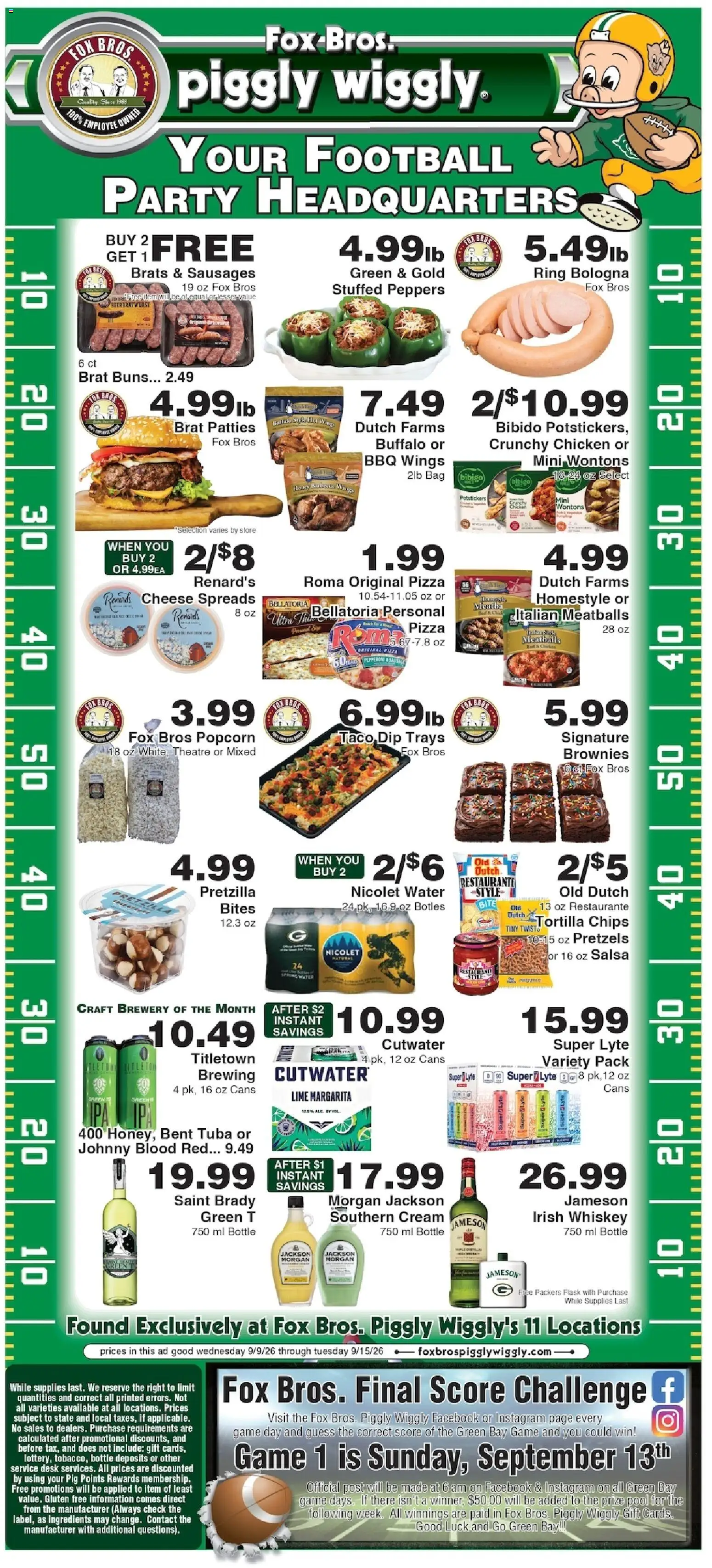 Piggly Wiggly Weekly Ad - valid from 09/09/2026 | Page: 4 | Products: Jameson, Honey, Cheese, Sausages