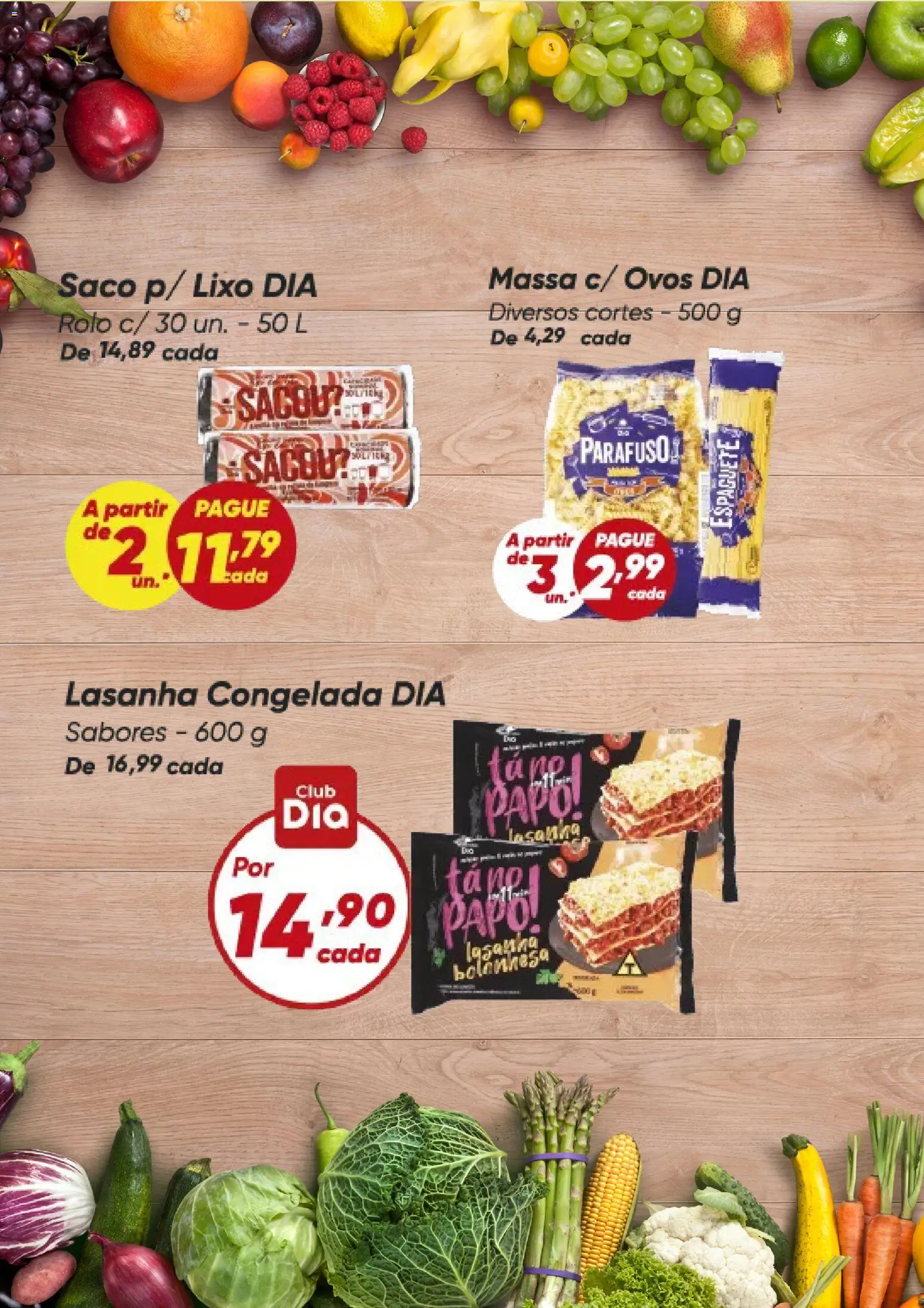 Dia Folheto - válido de 17/08/2026 | Página: 4 | Produtos: Espaguete, Ovos, Massa, Lasanha