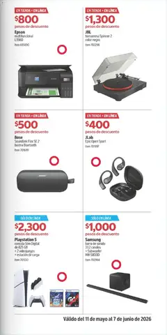 Vista previa de Playstation 5, consola Slim Digital de 825 GB + 2 videojuegos + estación de carga, nuevo folleto de la tienda, válido en México a partir del 11.05.2026 | Página: 7 | Productos: Playstation, Bocina, Barra