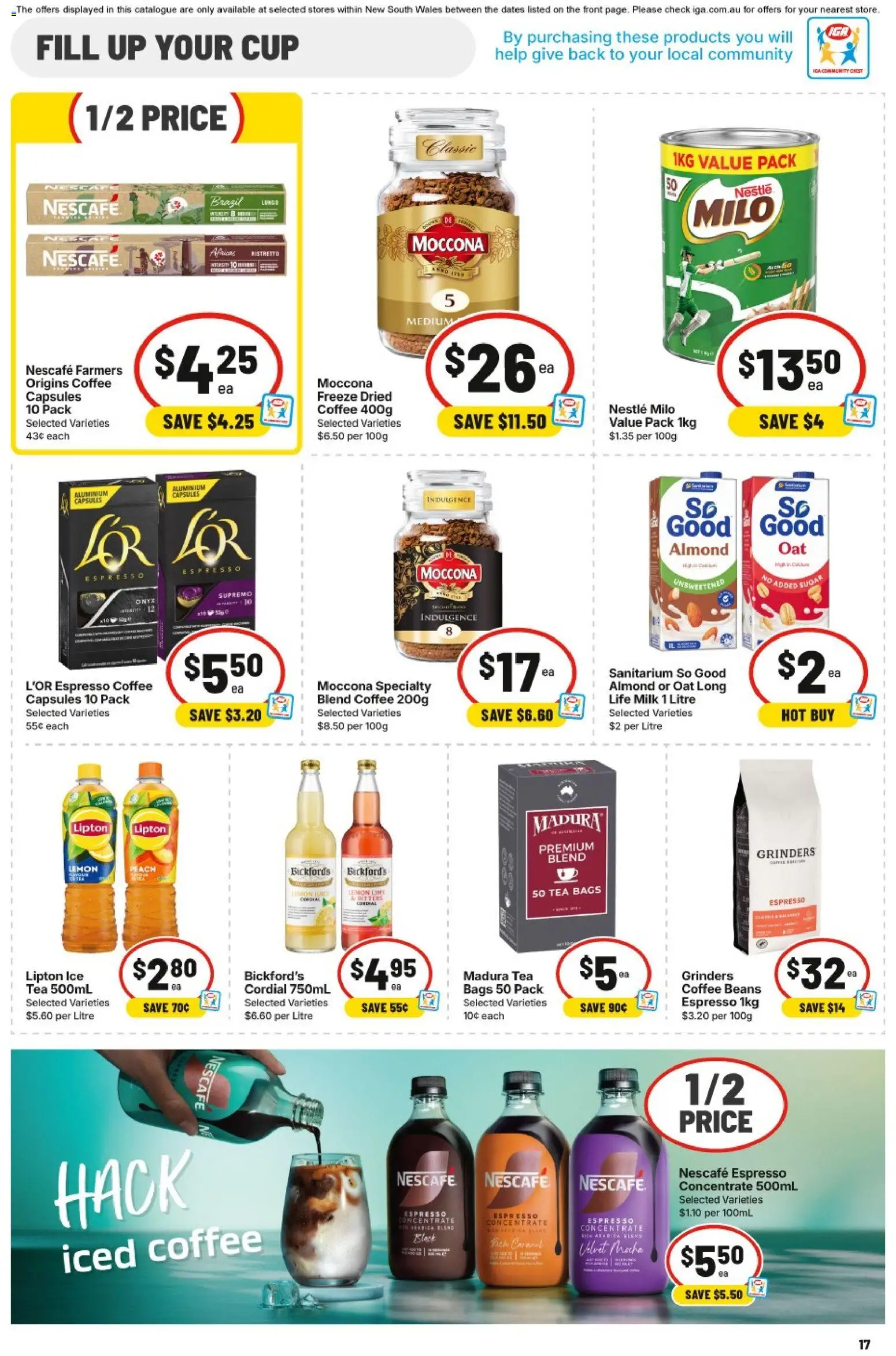 IGA catalogue - valid from 17.06.2026 | Page: 15 | Products: Tea, Sugar, Lime, Moccona