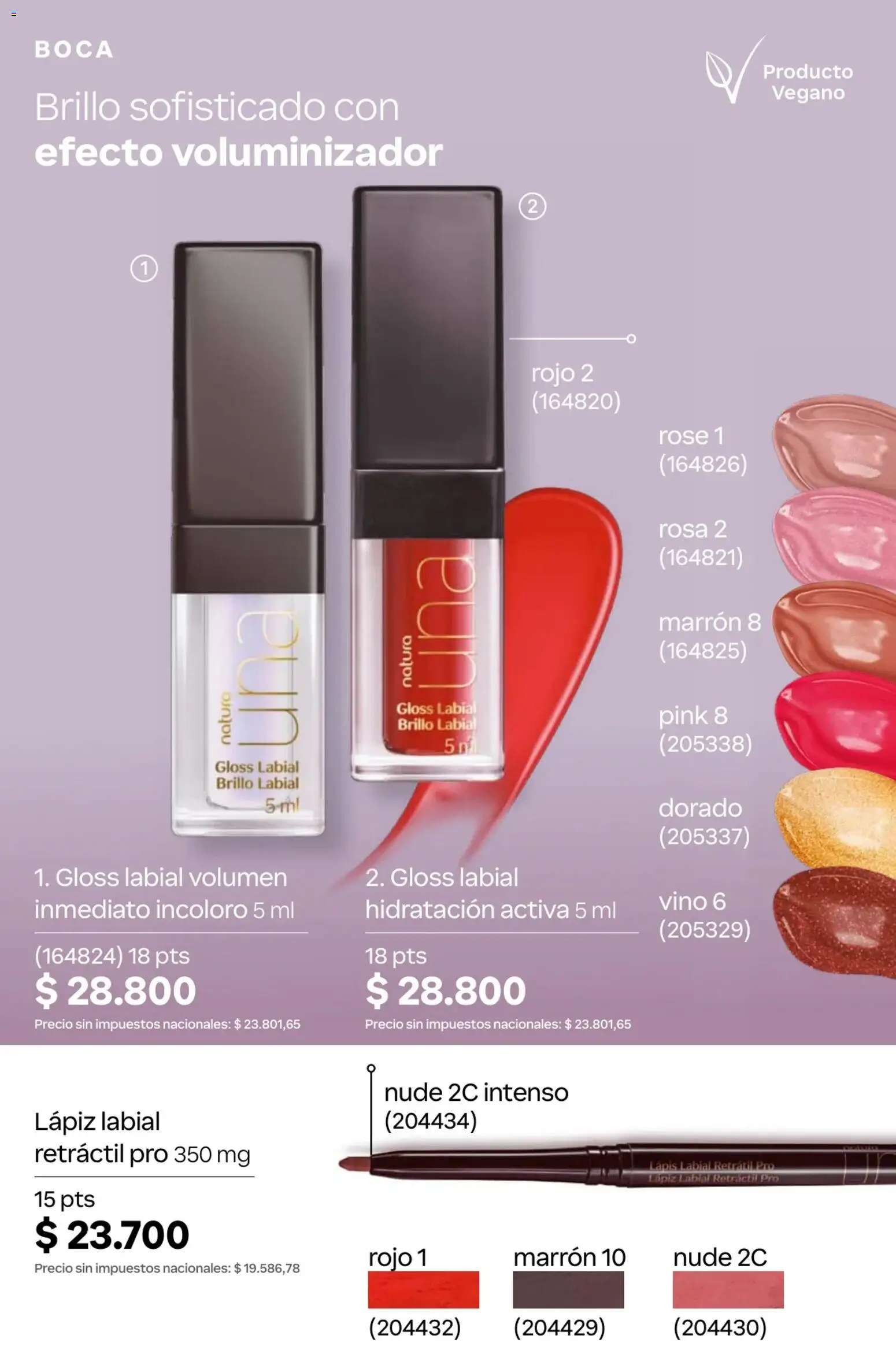 Catálogo Natura Ciclo 13 │ válido desde el 02/09/2026 | Página: 152 | Productos: Lápiz labial, Brillo, Vino