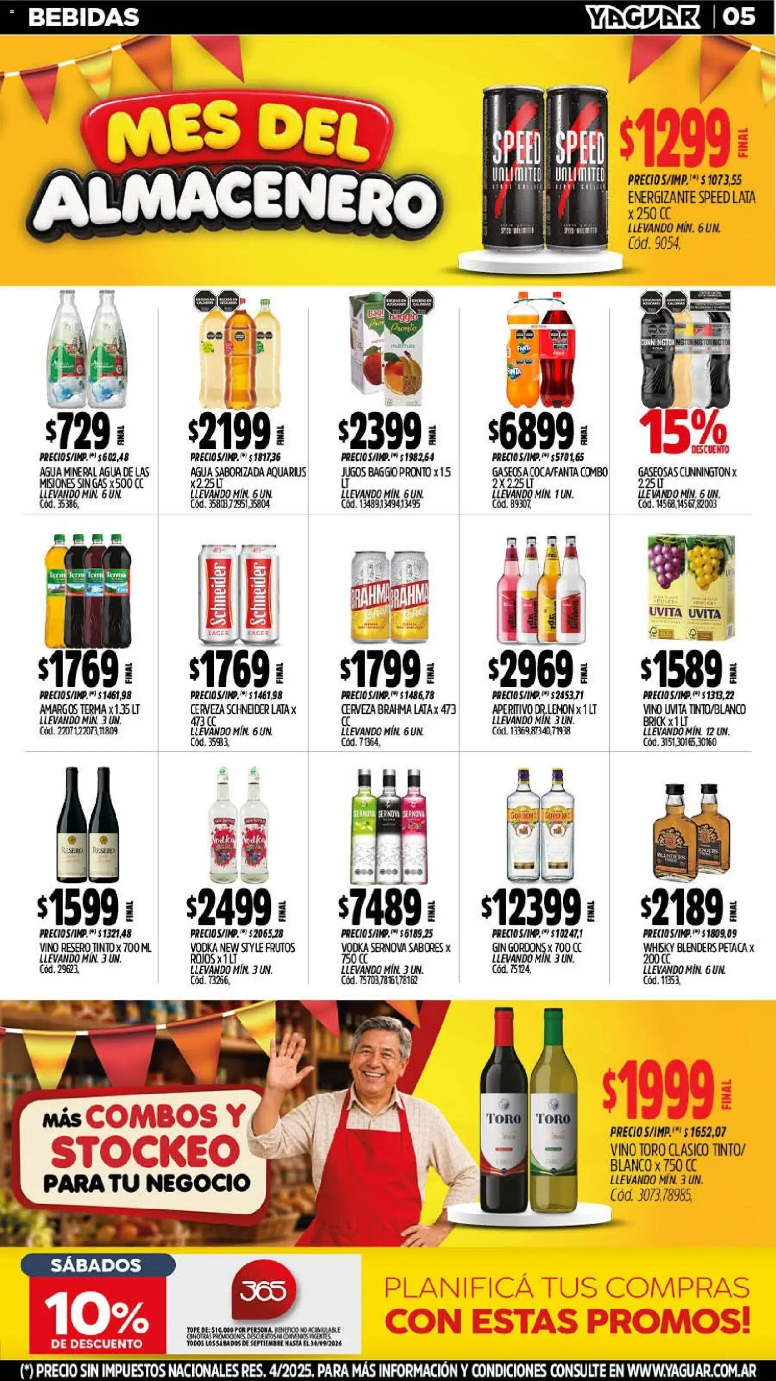 Yaguar - Oferta Semanal Misiones │ válido desde el 07/09/2026 | Página: 5 | Productos: Gaseosa, Agua, Agua mineral, Vino