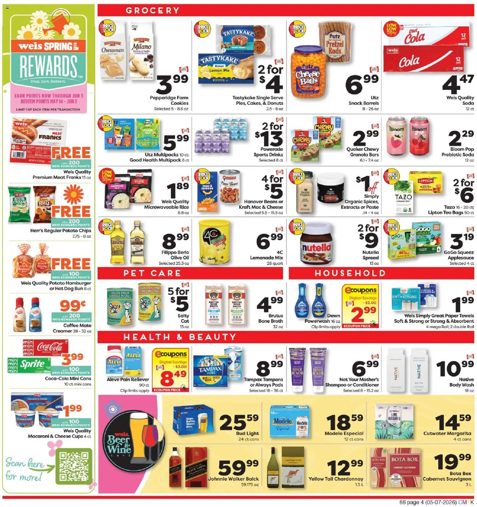 Weis Weekly Circular - NJ - valid from 07.05.2026 | Page: 4 | Products: Coffee, Chips, Tampons, Lemon