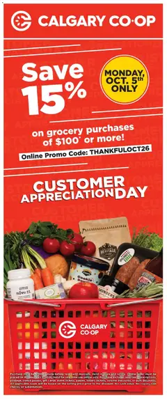 Preview of Calgary Co-op weekly flyer / circulaire from shop Calgary Co-op valid from Oct 1, 2026