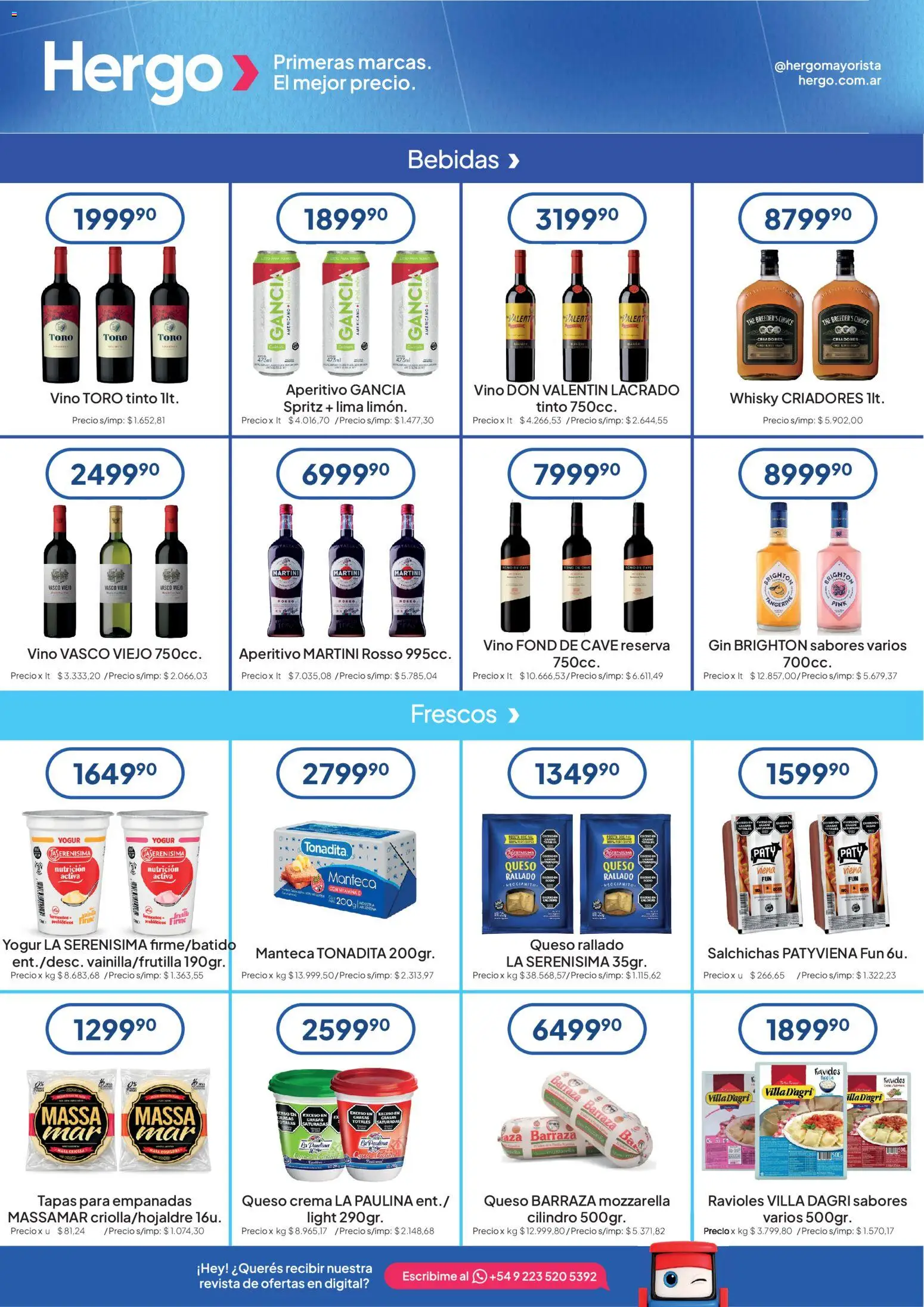 Hergo catálogo │ válido desde el 16/09/2026 | Página: 4 | Productos: Whisky, Queso rallado, Queso crema, Vino