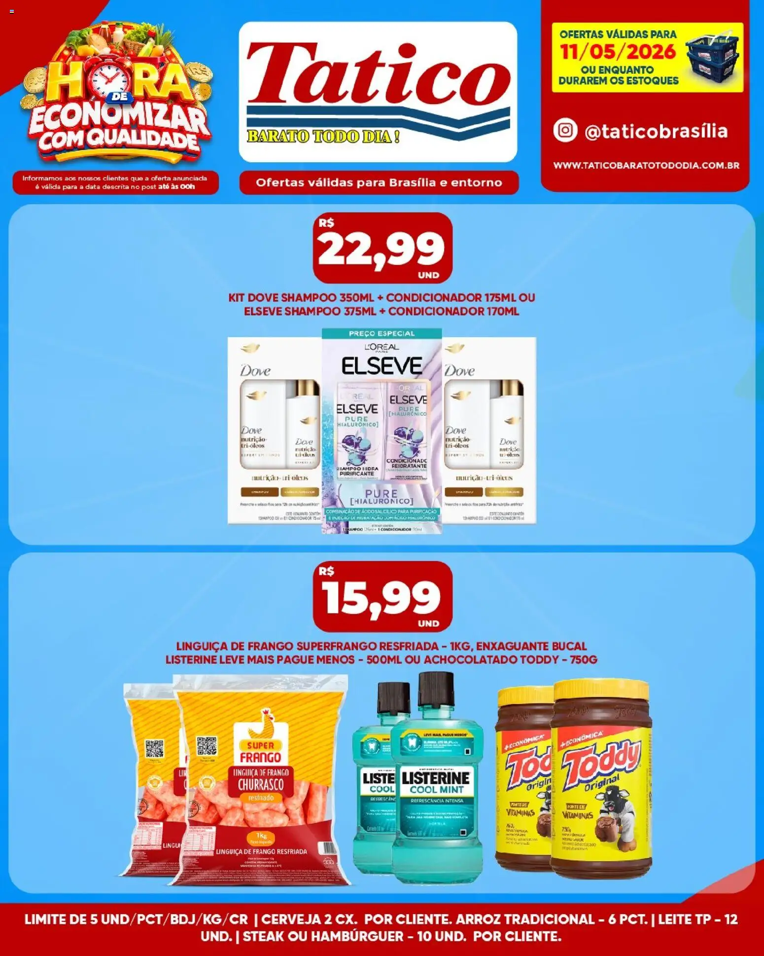 Tatico Folheto - válido de 11.05.2026 | Página: 11 | Produtos: Leite, Cerveja, Hambúrguer, Dove