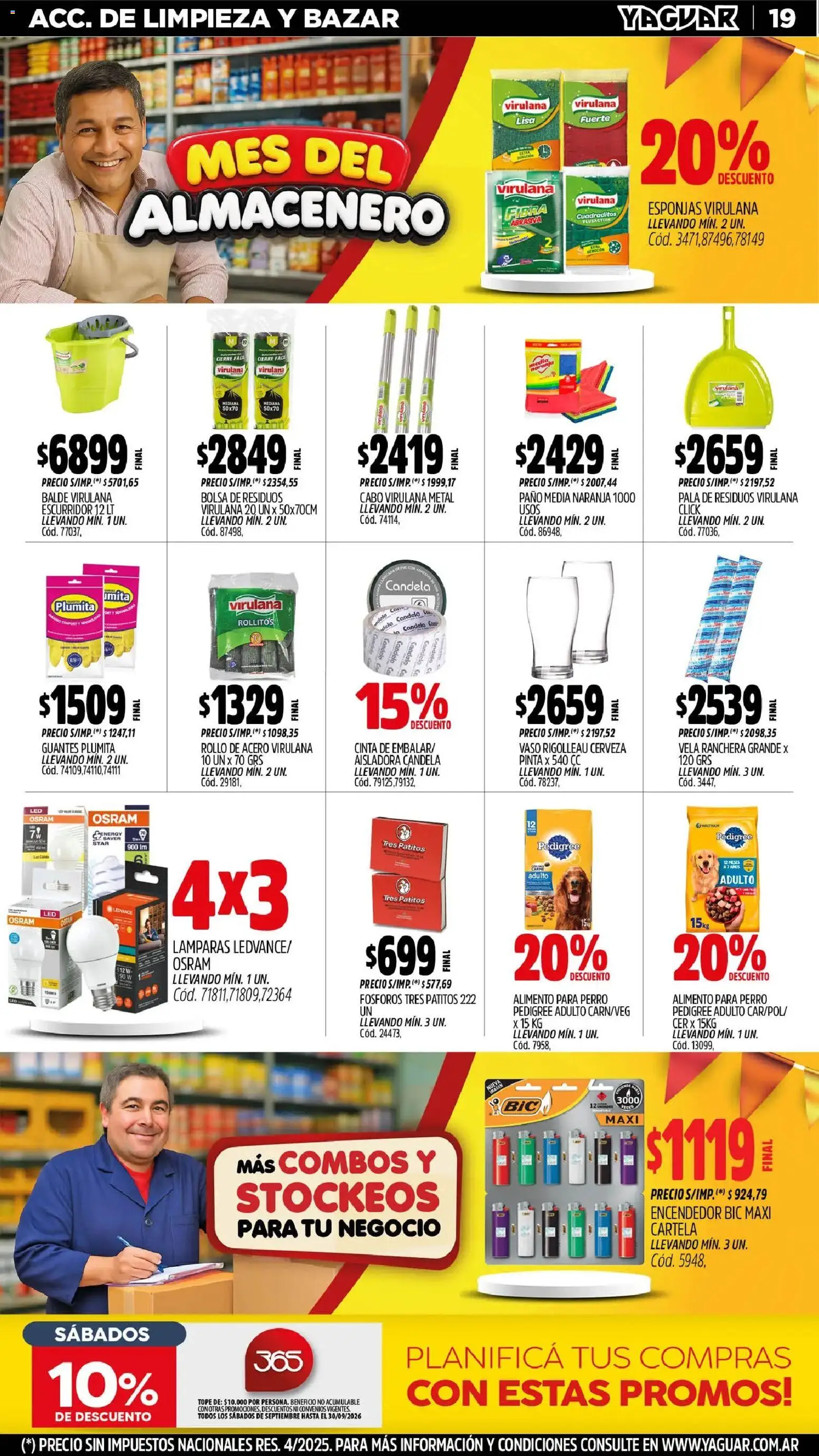 Yaguar - Oferta Semanal Trelew │ válido desde el 31/08/2026 | Página: 19 | Productos: Cinta, Bolsa, Pala, Cerveza