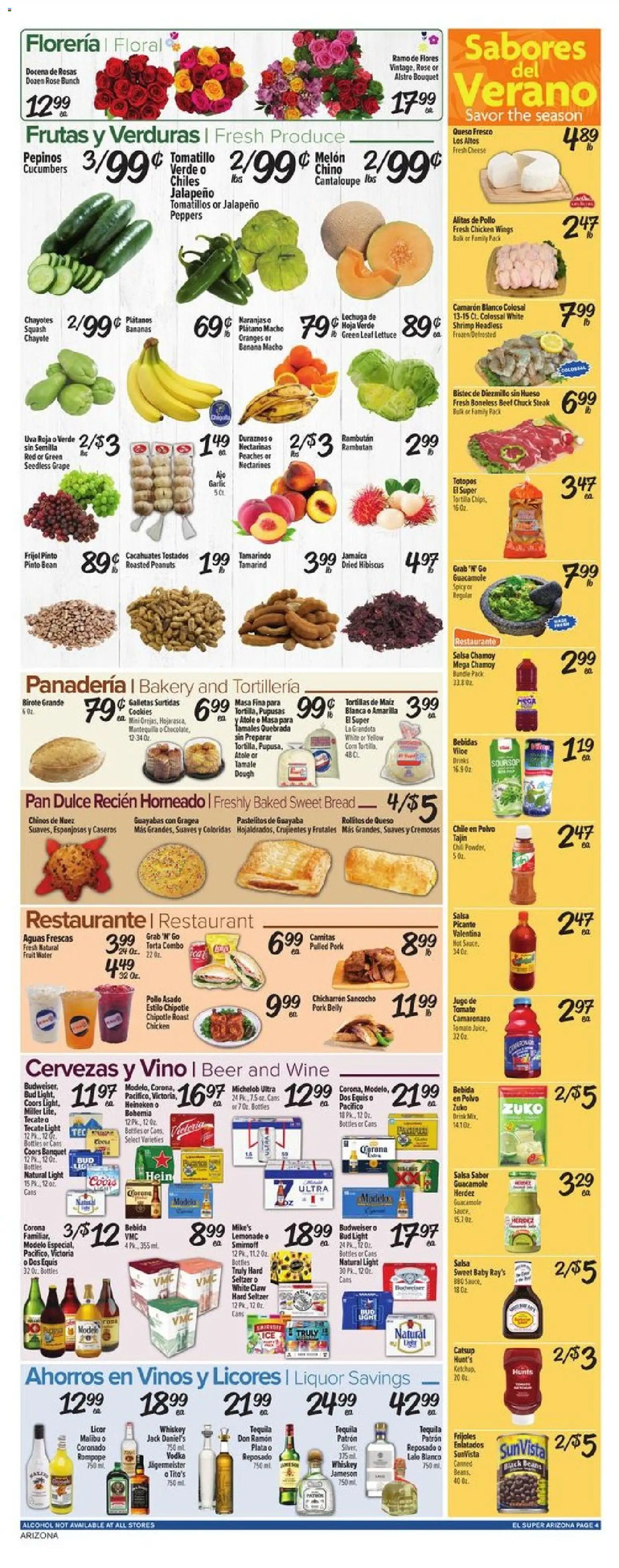 El Super Weekly Ad - AK - valid from 08/12/2026 | Page: 4 | Products: Peppers, Cheese, Fruit, Lemonade