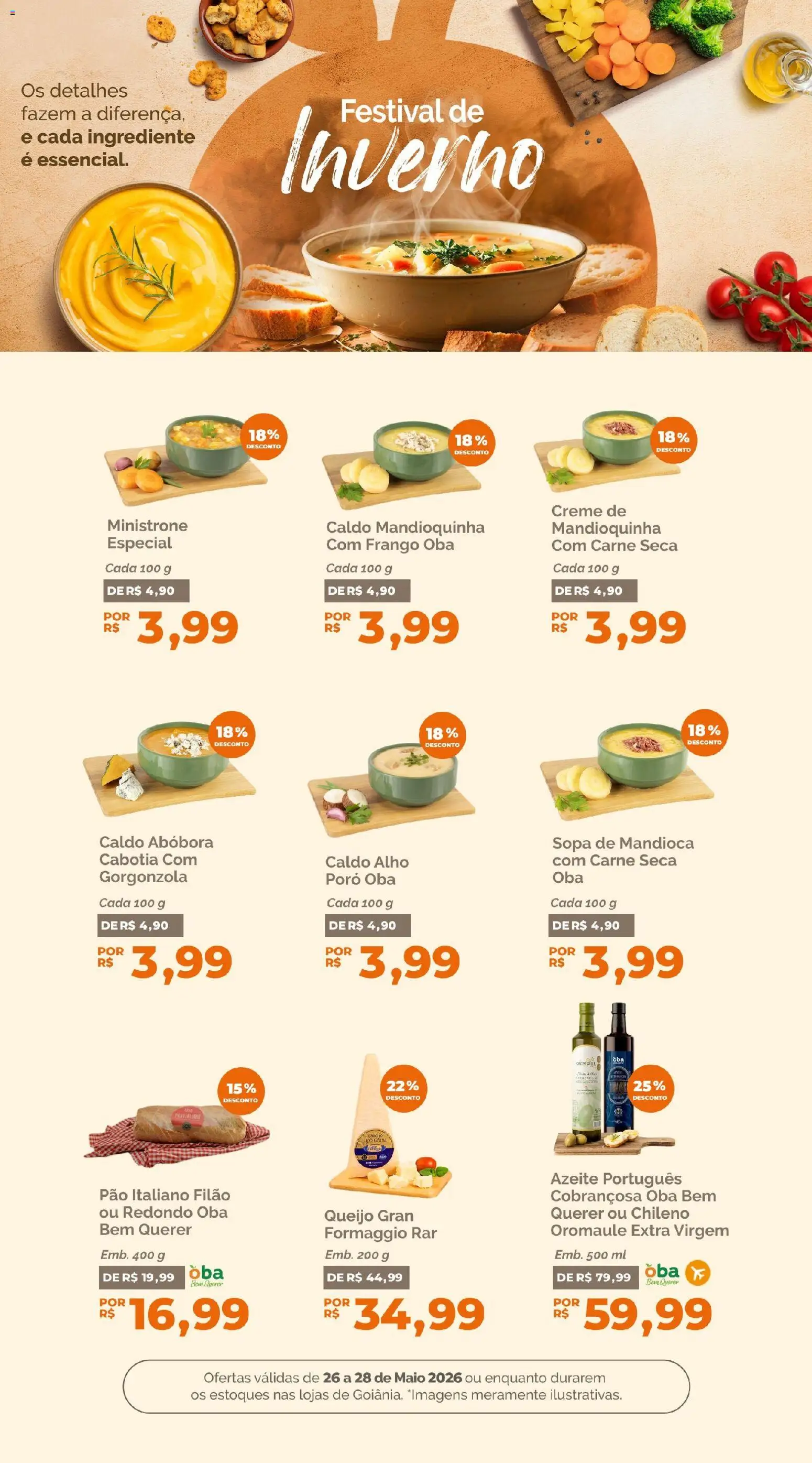 Oba Hortifruti Folheto - válido de 26.05.2026 | Página: 4 | Produtos: Abóbora, Mandioquinha, Queijo, Azeite