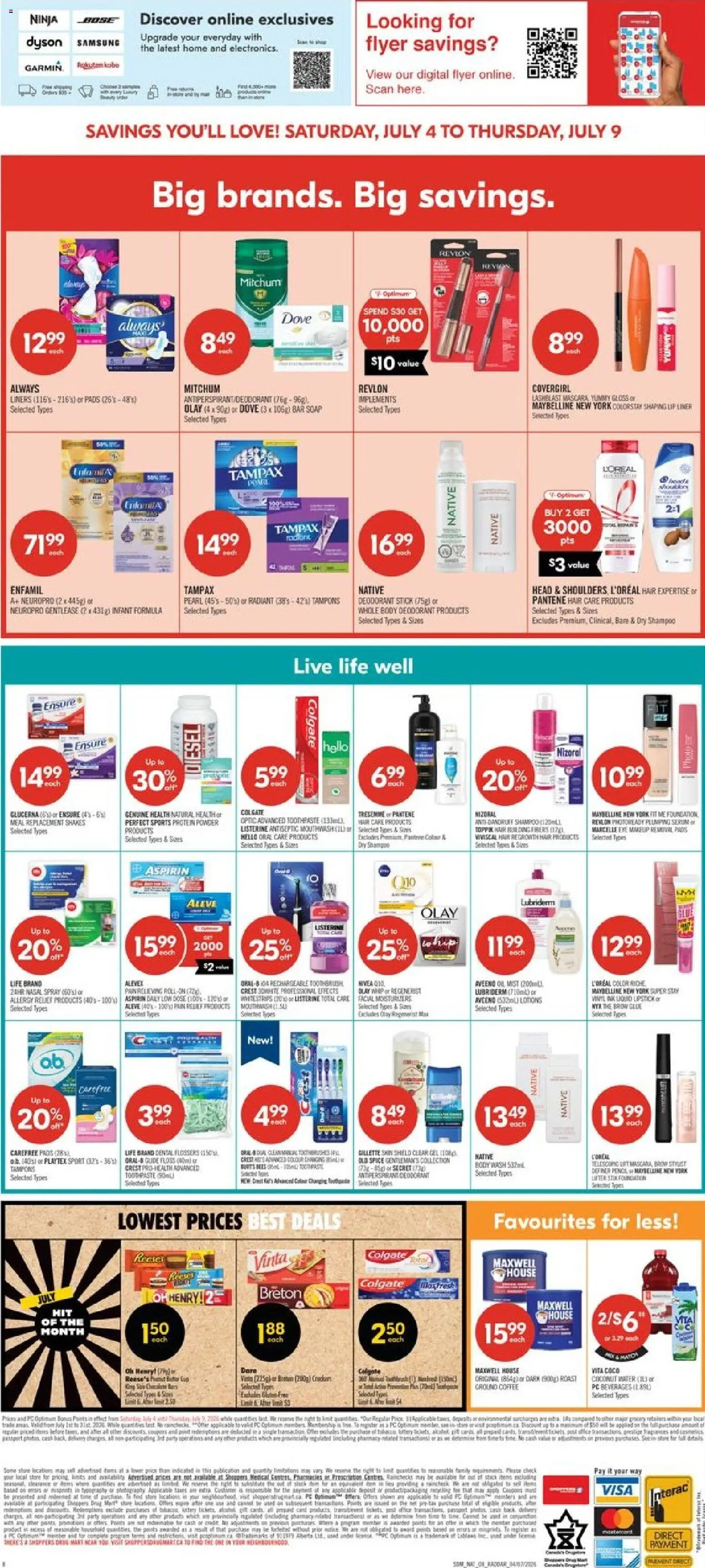 Shoppers flyer valid from Jul 3, 2026 | Page: 15 | Products: PC, Powder, Body wash, Toothpaste