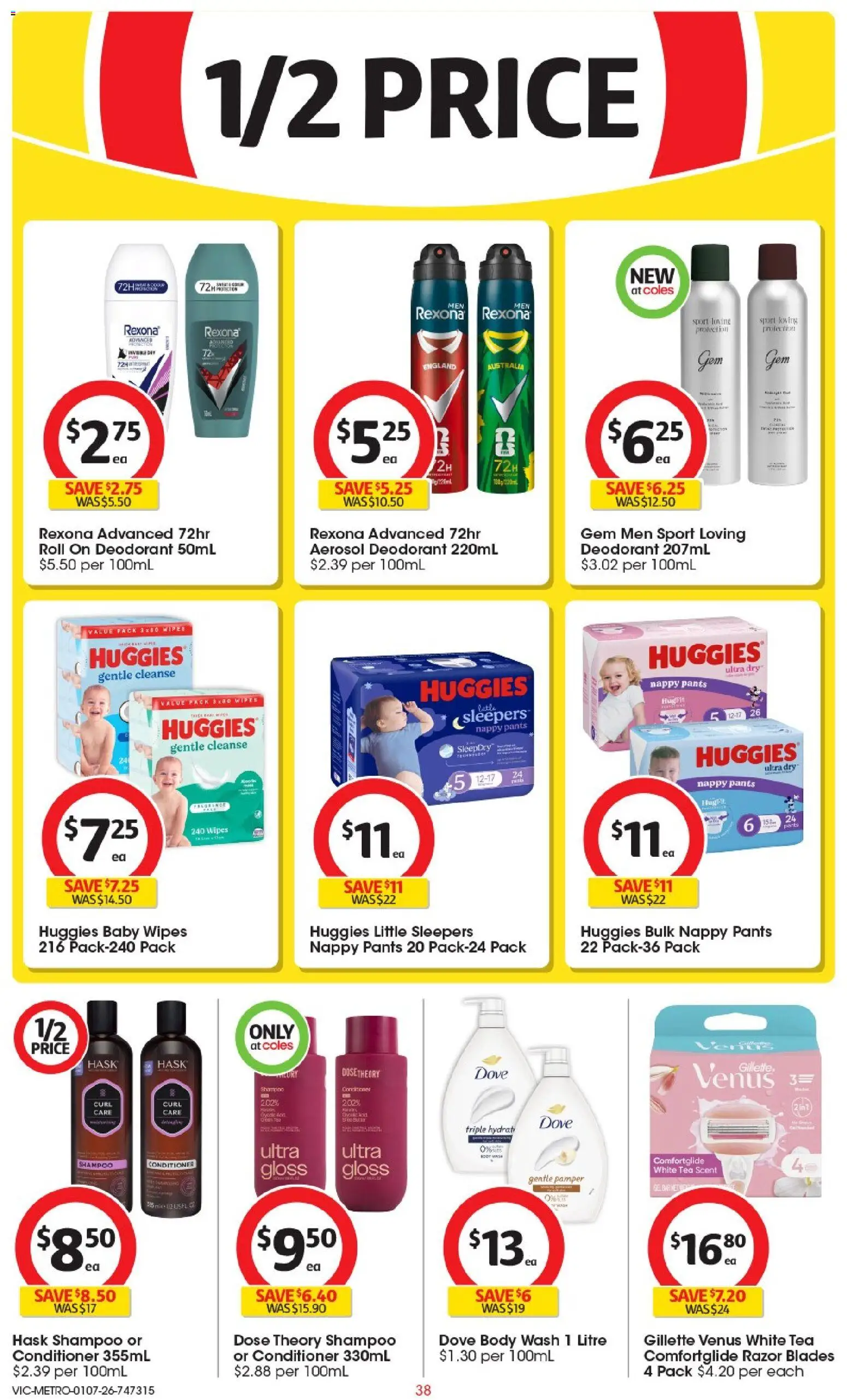 Coles catalogue - valid from 01/07/2026 | Page: 38 | Products: Gem, Tea, Deodorant, Razor