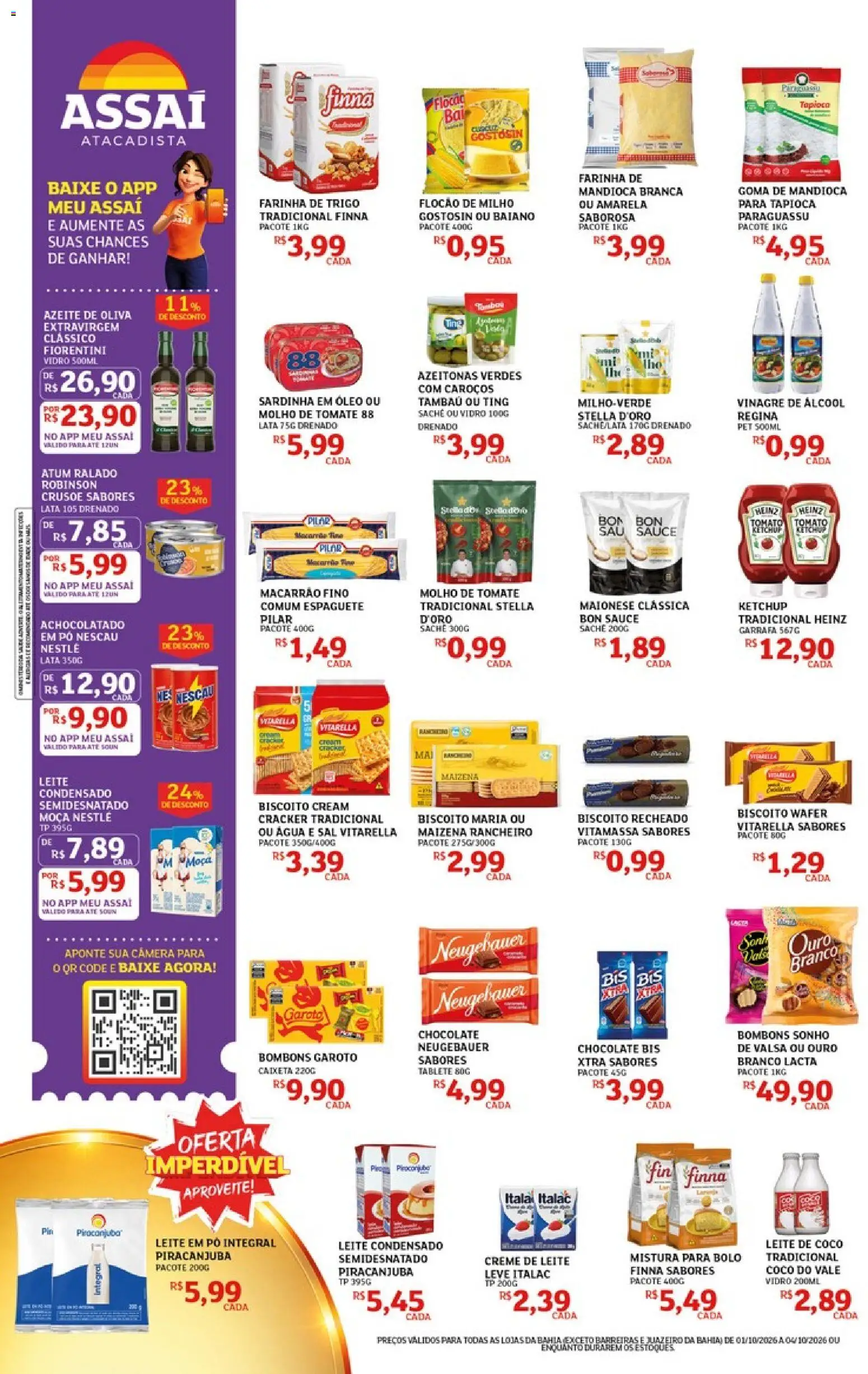 Assaí Atacadista Folheto - válido de 01/10/2026 | Página: 2 | Produtos: Azeitonas, Tomate, Vinagre, Creme de leite