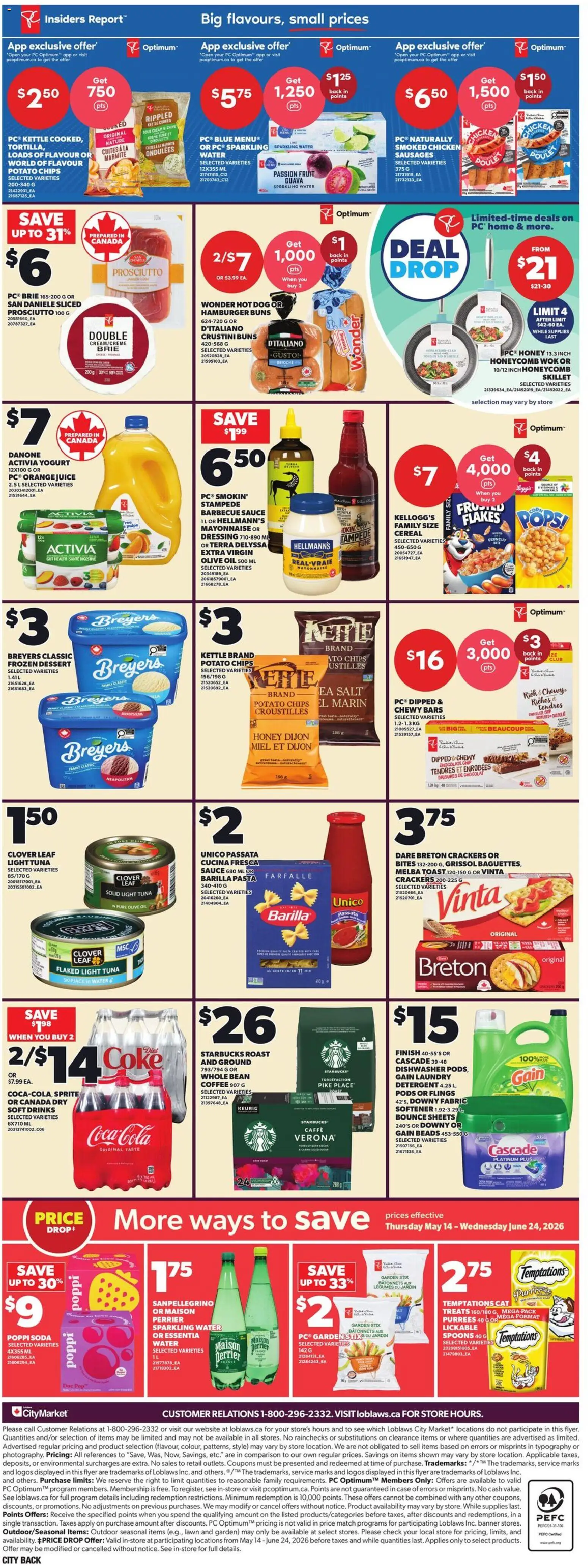 Loblaws flyer valid from 28.05.2026 | Page: 2 | Products: Pasta, Kettle, Detergent, Coffee