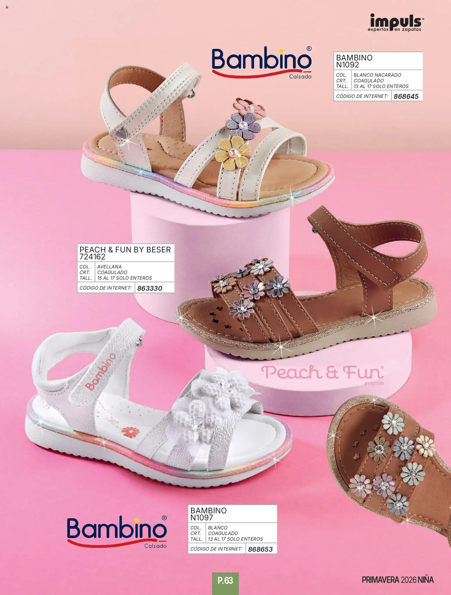 Nuevas ofertas de Impuls válidas en toda la República Mexicana desde el 01/01/2026. ¡Encuentra las mejores ofertas en Impuls catálogo Niña! | Página: 65 | Productos: Zapatos