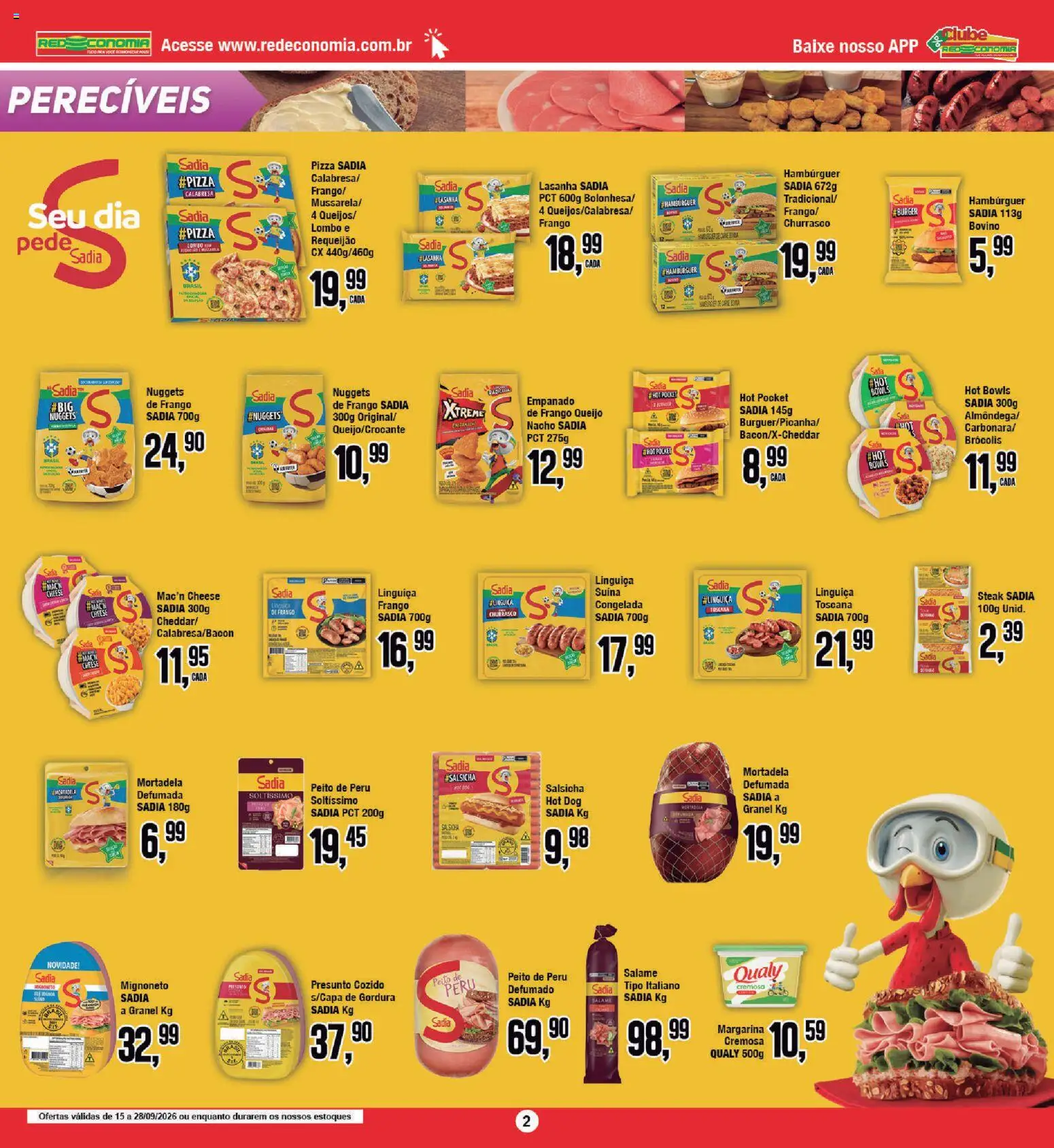 RedEconomia Folheto - válido de 14/09/2026 | Página: 2 | Produtos: Lombo, Queijo, Salame, Hambúrguer
