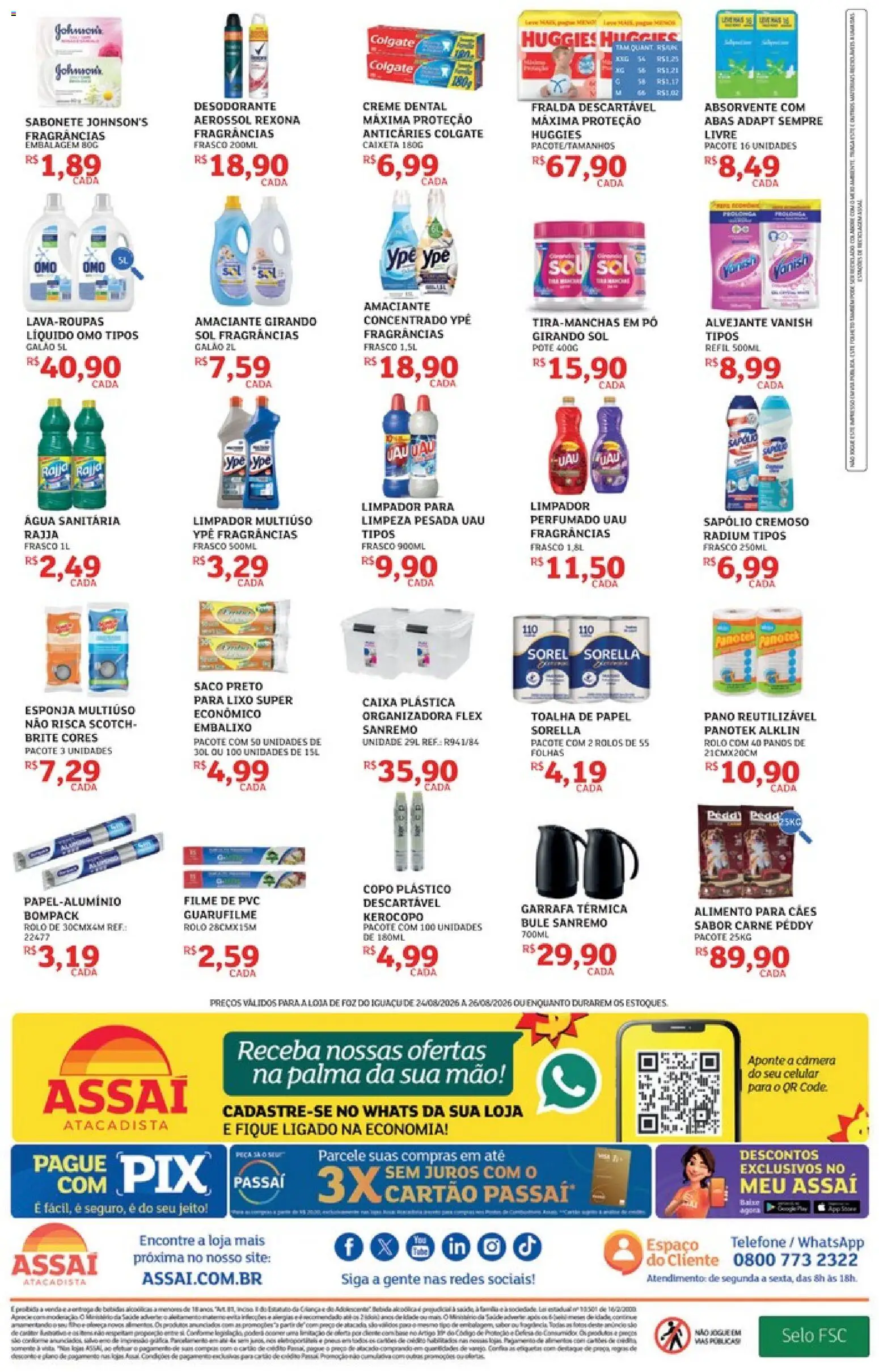 Assaí Atacadista Folheto - válido de 24/08/2026 | Página: 4 | Produtos: Celular, Girando sol, Vanish, Água sanitária