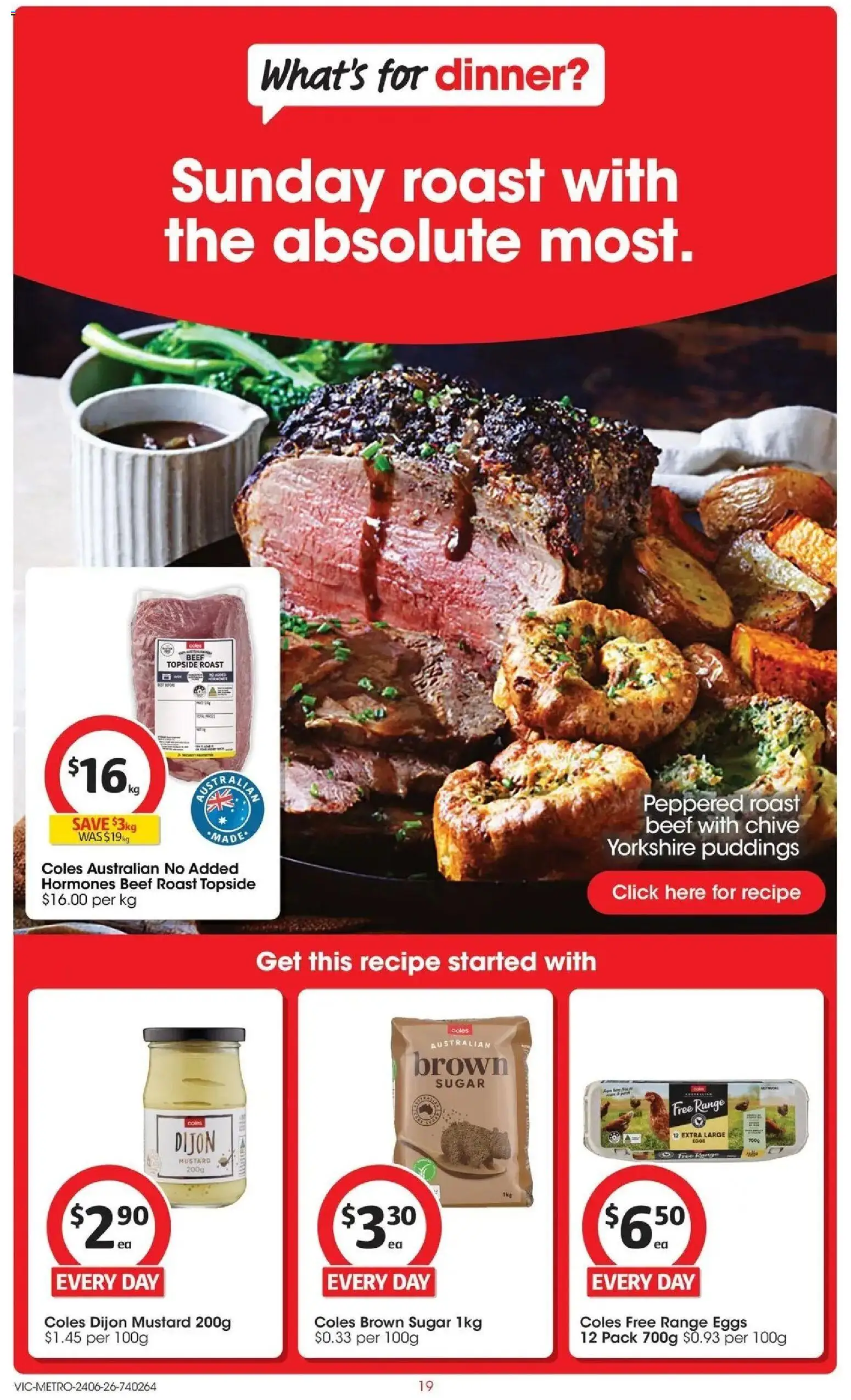 Coles catalogue - valid from 23/06/2026 | Page: 19 | Products: Eggs, Mustard, Beef, Sugar