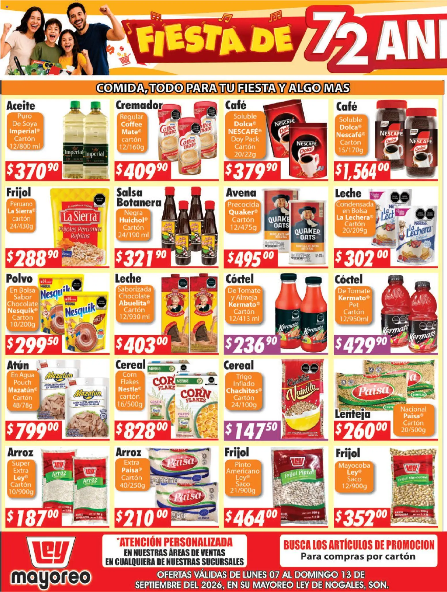 Nuevas ofertas de Casa Ley válidas en toda la República Mexicana desde el 07/09/2026. ¡Encuentra las mejores ofertas en Casa Ley folleto Nogales! | Página: 3 | Productos: Frijoles, Avena, Atún, Polvo