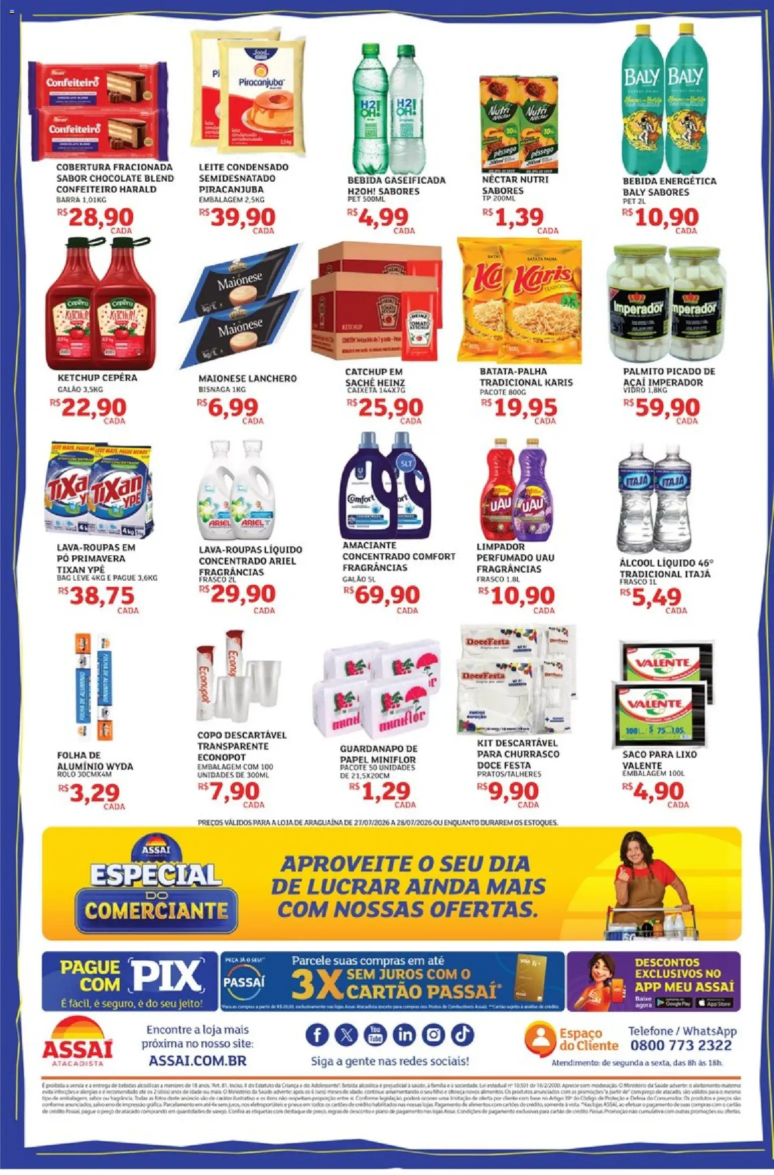 Assaí Atacadista Folheto - válido de 27/07/2026 | Página: 2 | Produtos: Pó, Rolo, Chocolate, Maionese