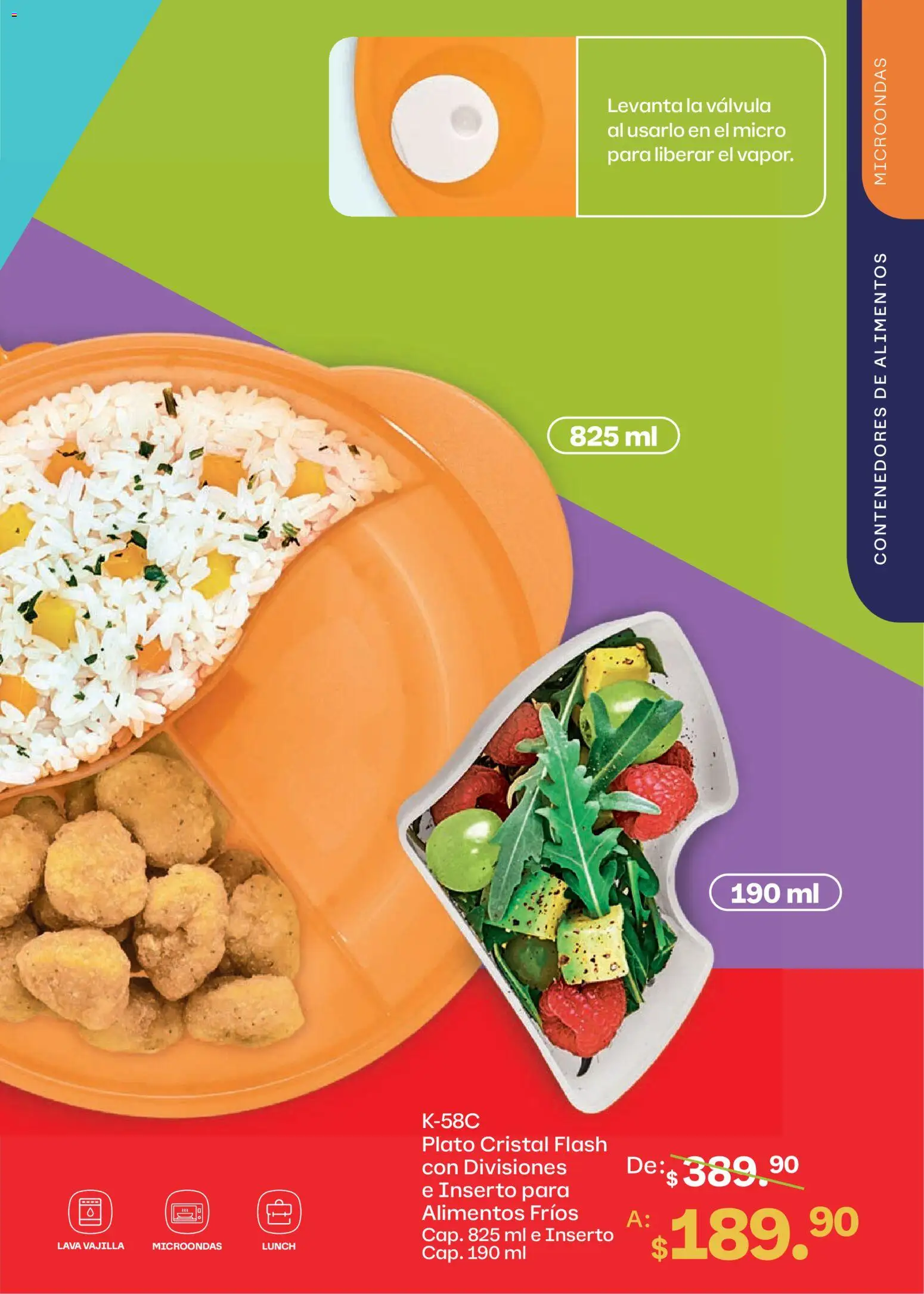 Nuevas ofertas de Tupperware válidas en toda la República Mexicana desde el 10/08/2026. ¡Encuentra las mejores ofertas en Tupperware catálogo! | Página: 71 | Productos: Vajilla, Alimentos, Microondas, Válvula