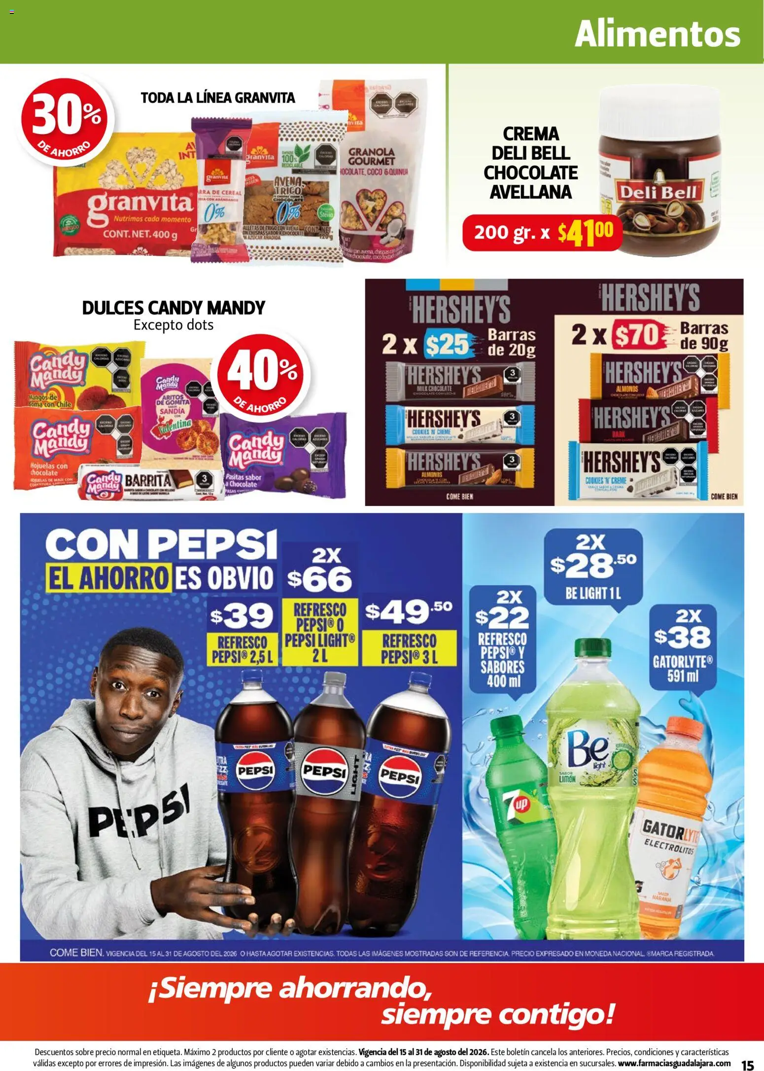 Nuevas ofertas de Farmacia Guadalajara válidas en toda la República Mexicana desde el 15/08/2026. ¡Encuentra las mejores ofertas en Farmacia Guadalajara catálogo! | Página: 15 | Productos: Crema, Limón, Alimentos, Sobre