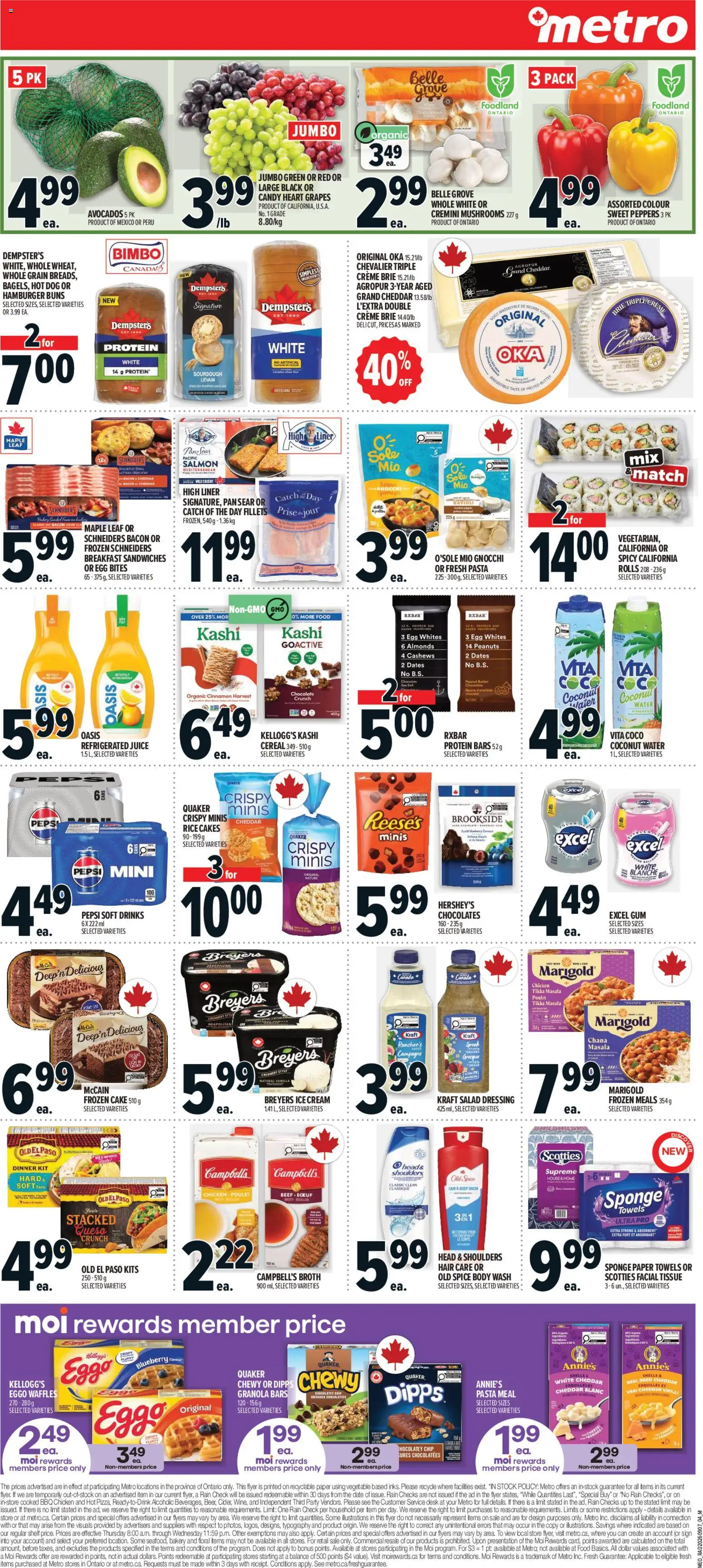 Metro flyer valid from Sep 10, 2026 | Page: 2 | Products: Bacon, Pepsi, Peanut butter, Mushrooms
