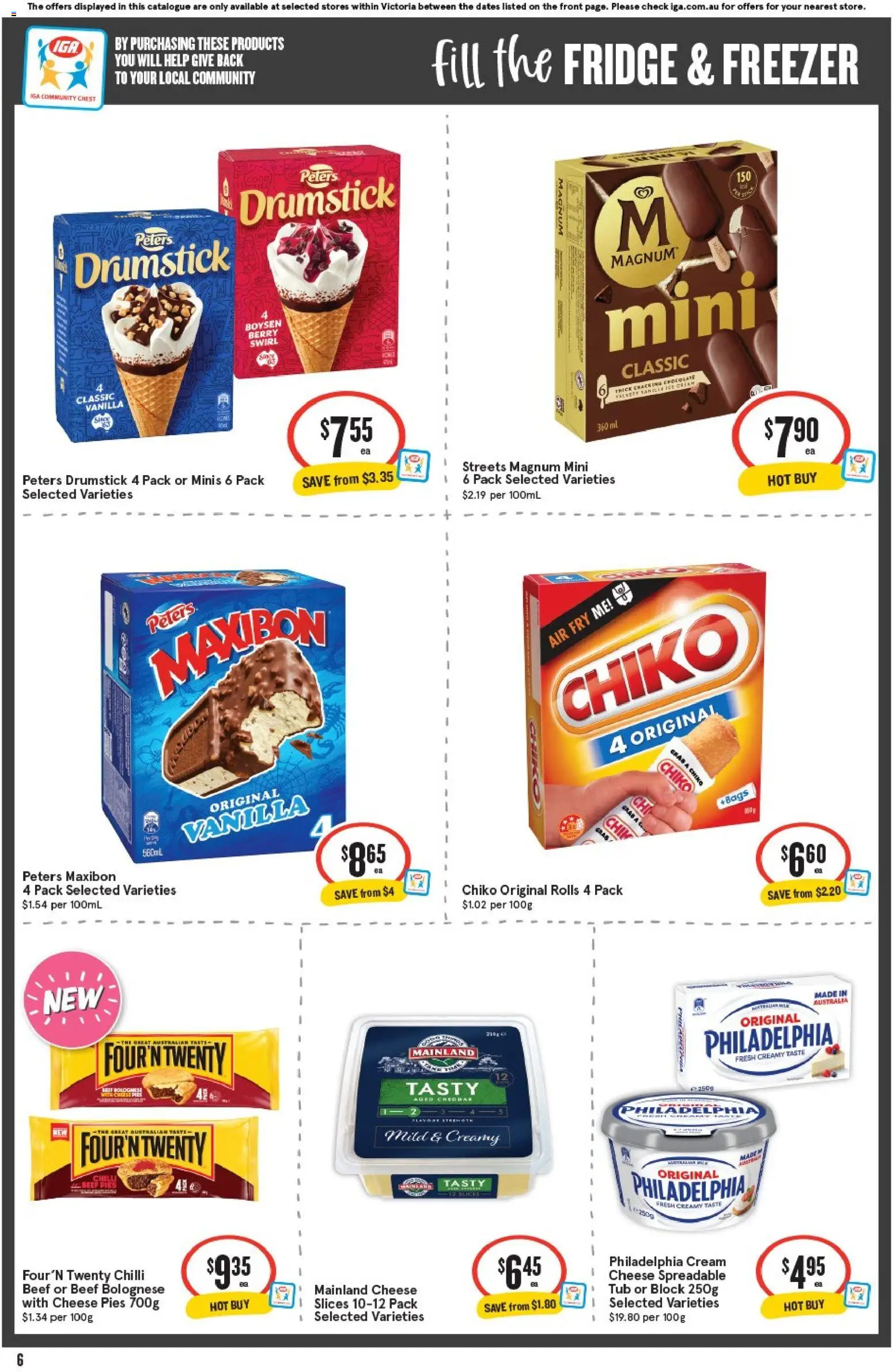 IGA catalogue - valid from 19/08/2026 | Page: 7 | Products: Cheese, Ice, Pies, Magnum