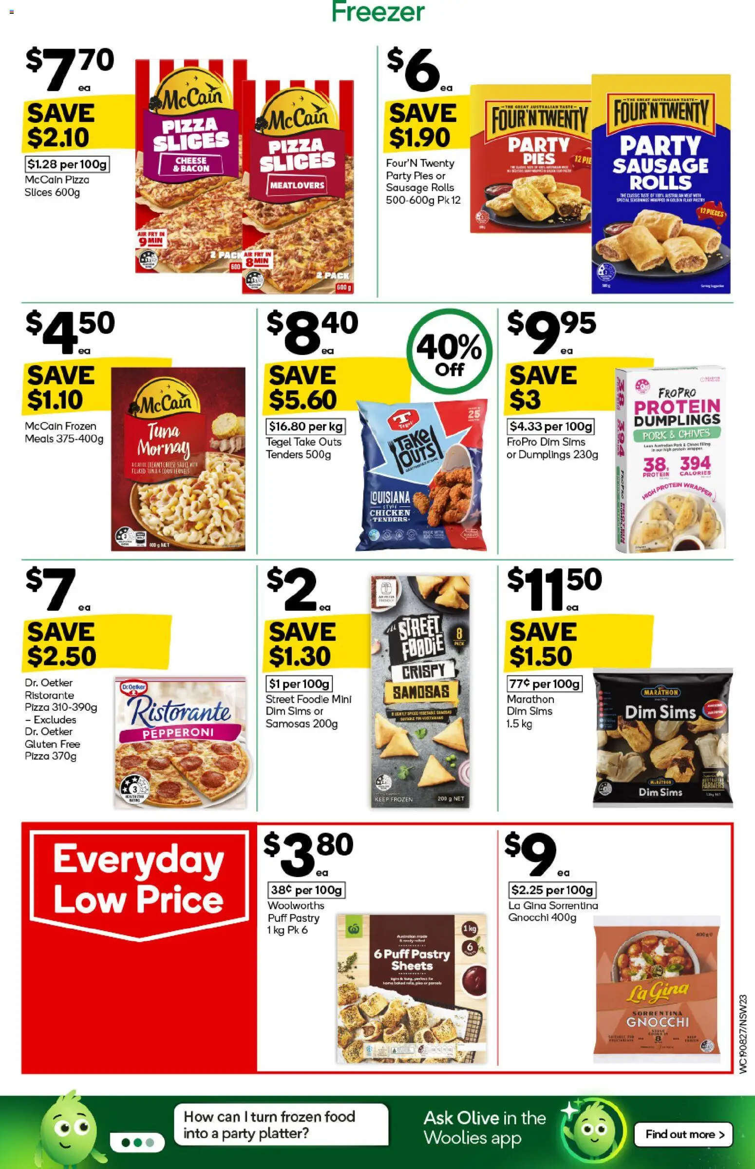 Woolworths catalogue - valid from 19/08/2026 | Page: 23 | Products: Pizza, Pastry, Tuna, Puff pastry