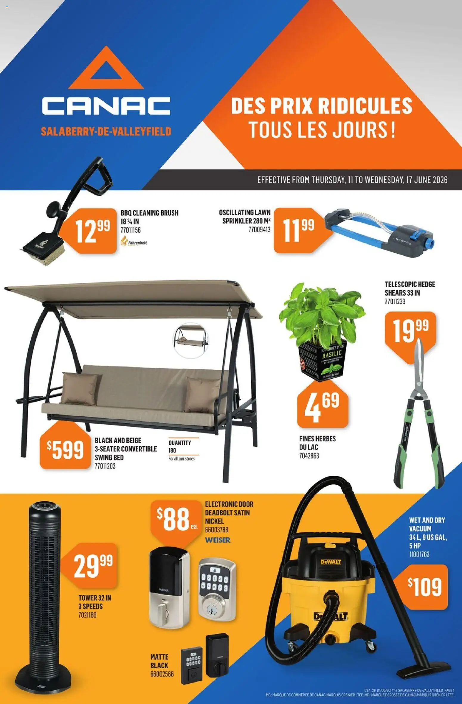 Canac flyer valid from 11.06.2026 | Page: 3 | Products: Brush, Bed