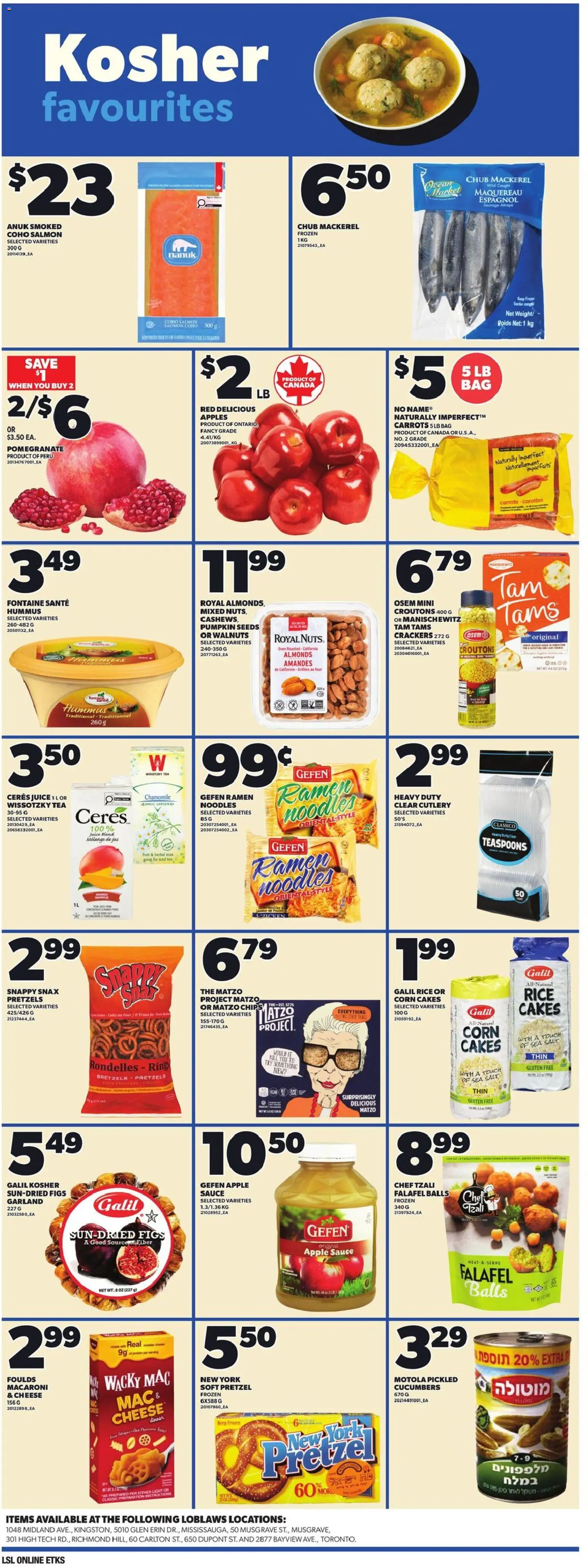 Loblaws flyer valid from Jul 16, 2026 | Page: 9 | Products: Noodles, Crackers, Corn, Juice