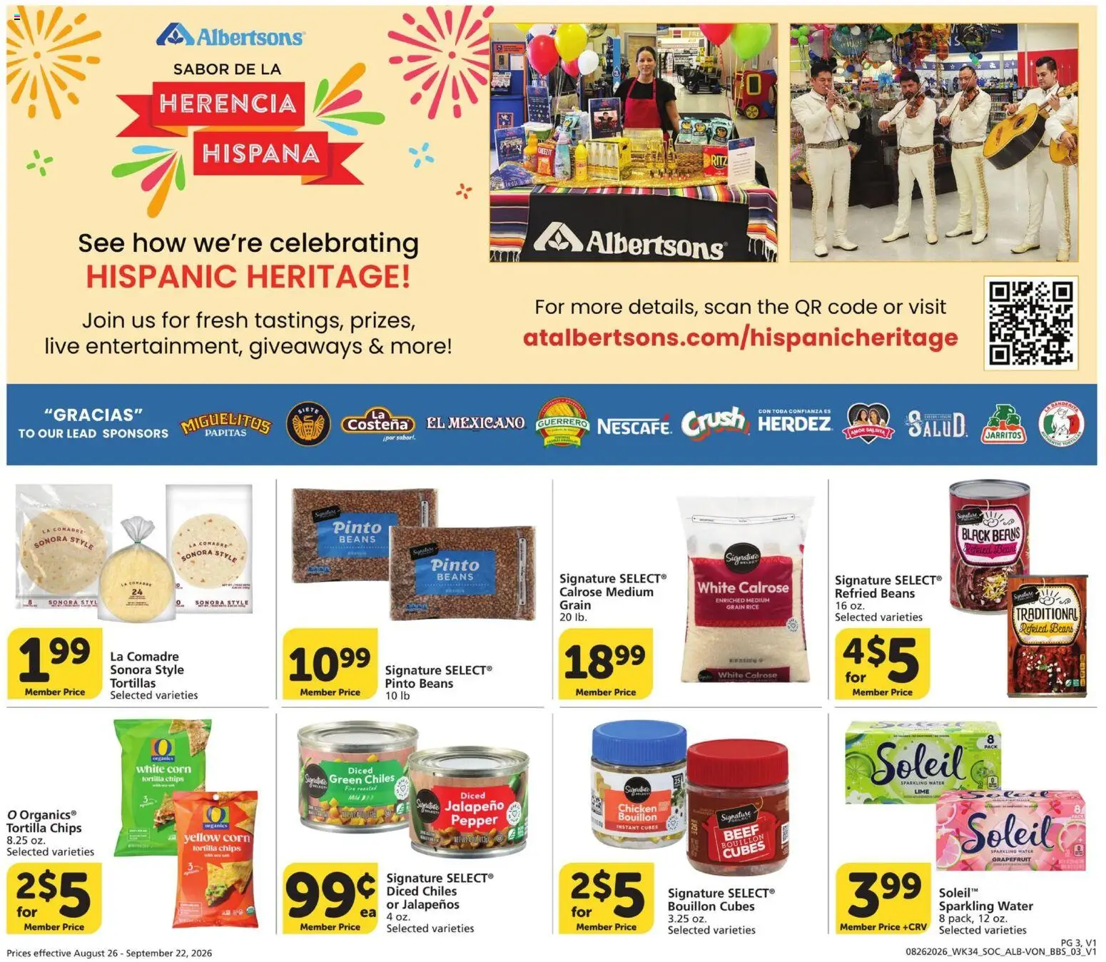 Vons Big Book of Savings - valid from 08/26/2026 | Page: 3 | Products: Chips, Grapefruit, Tortillas, Beans