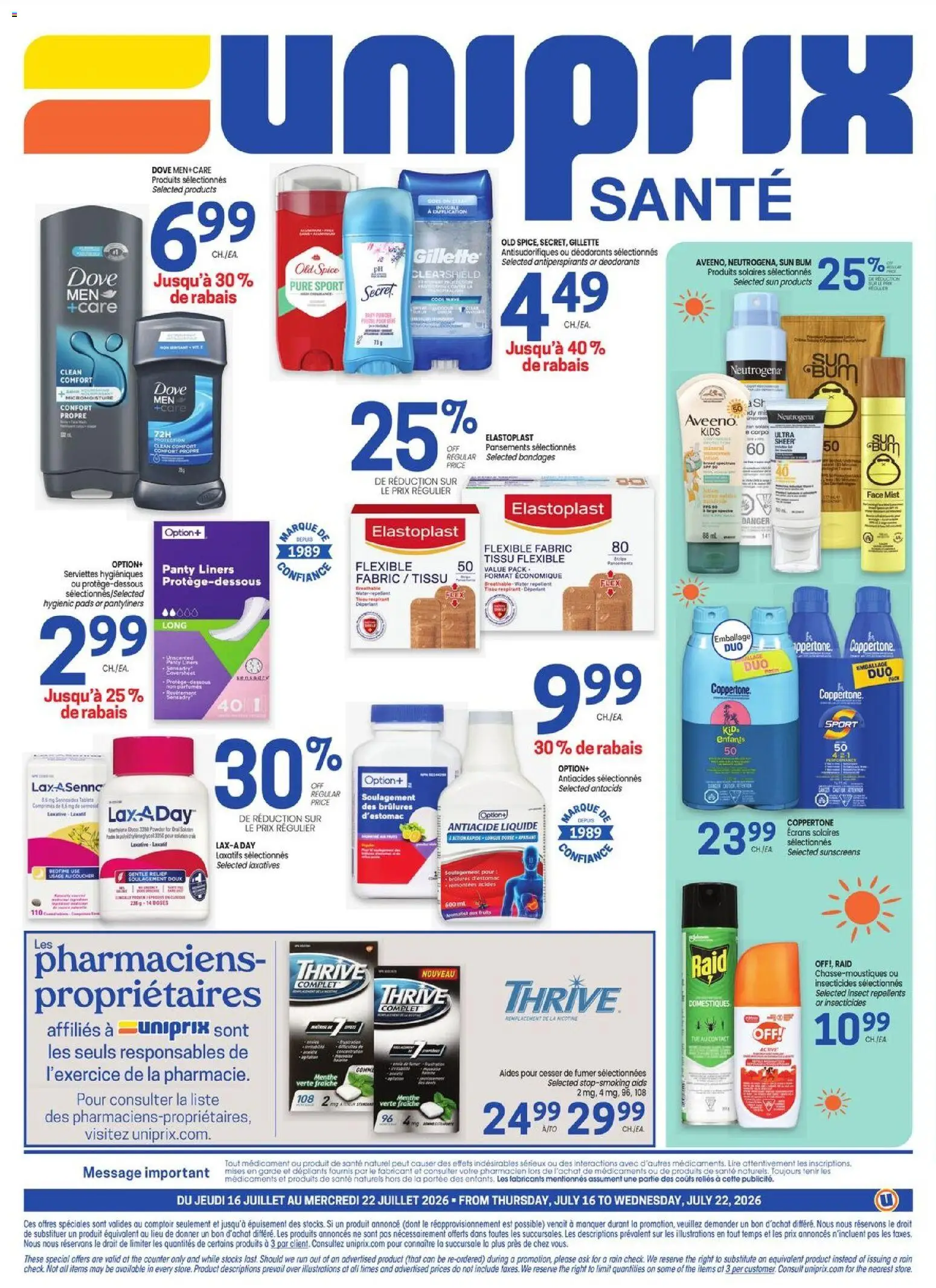 Uniprix flyer valid from Jul 16, 2026 | Page: 4 | Products: Powder